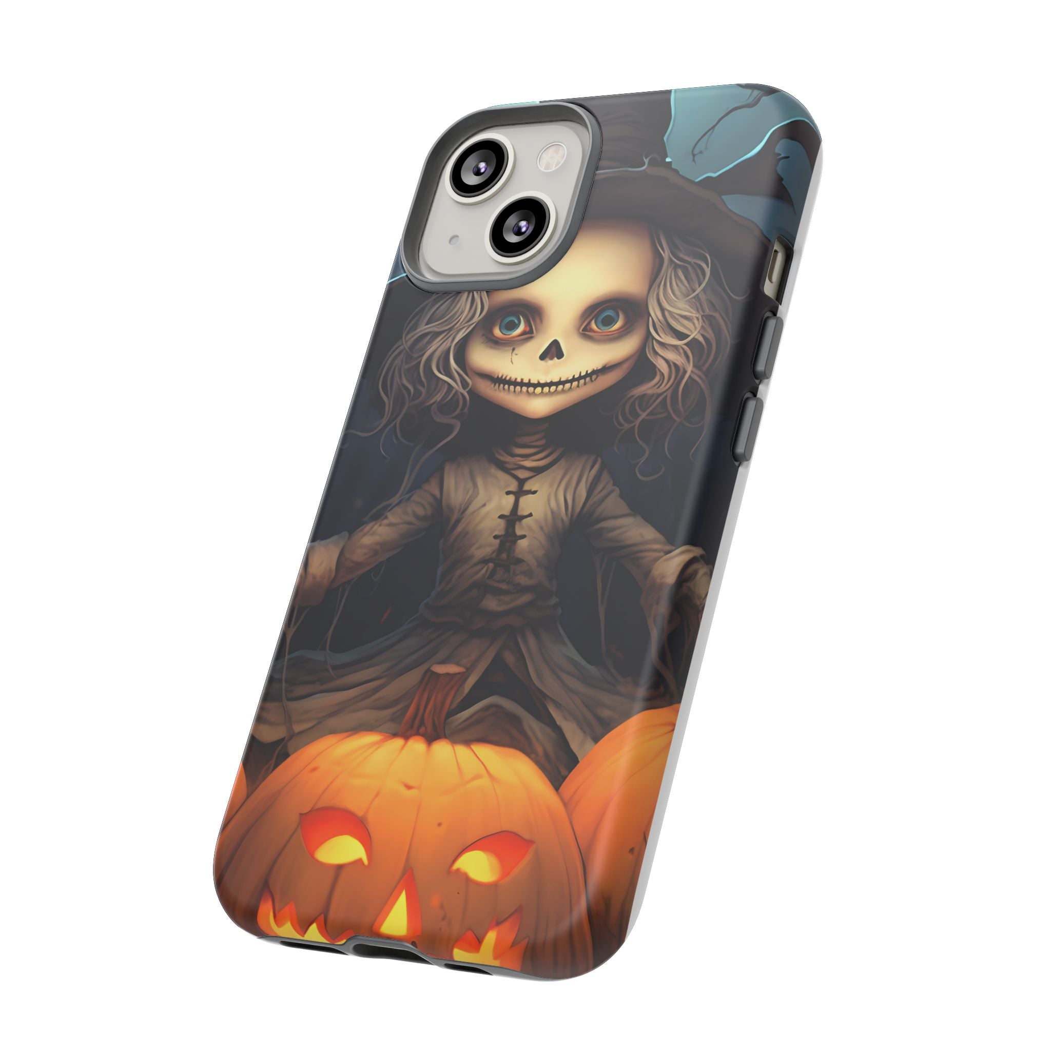 Spooky Skull Girl Halloween iPhone Case - Hexagon Stone