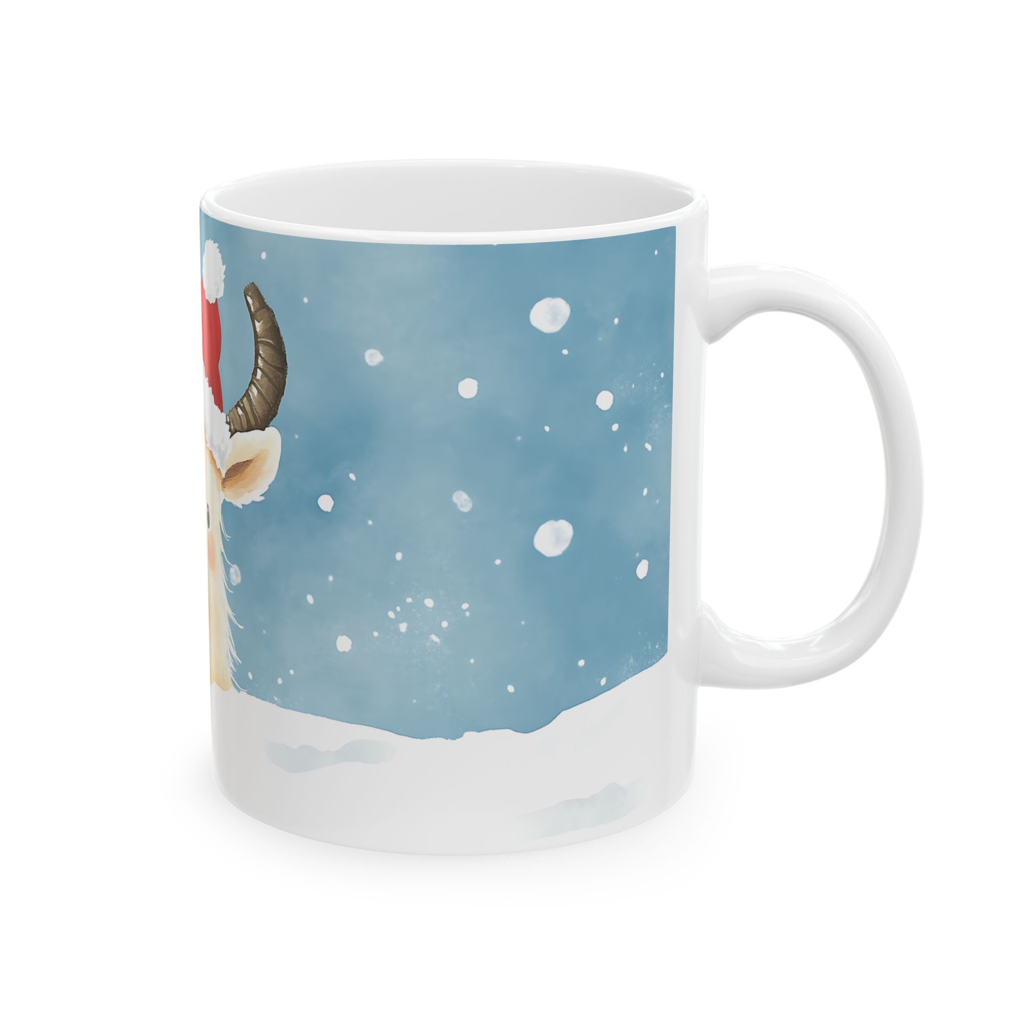 Snowy Goat Santa Mug - Holiday Cheer