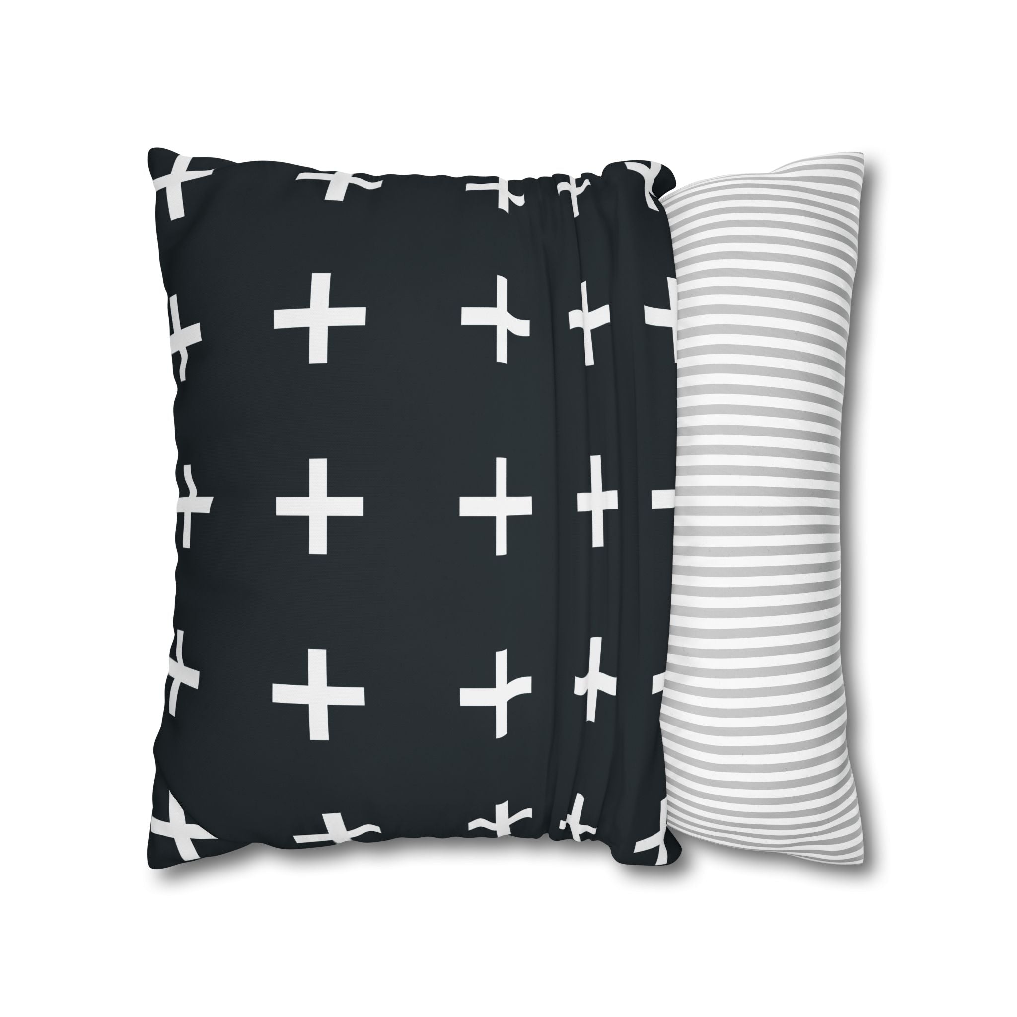 Teal Plus Sign Pillowcase - Geometric Design