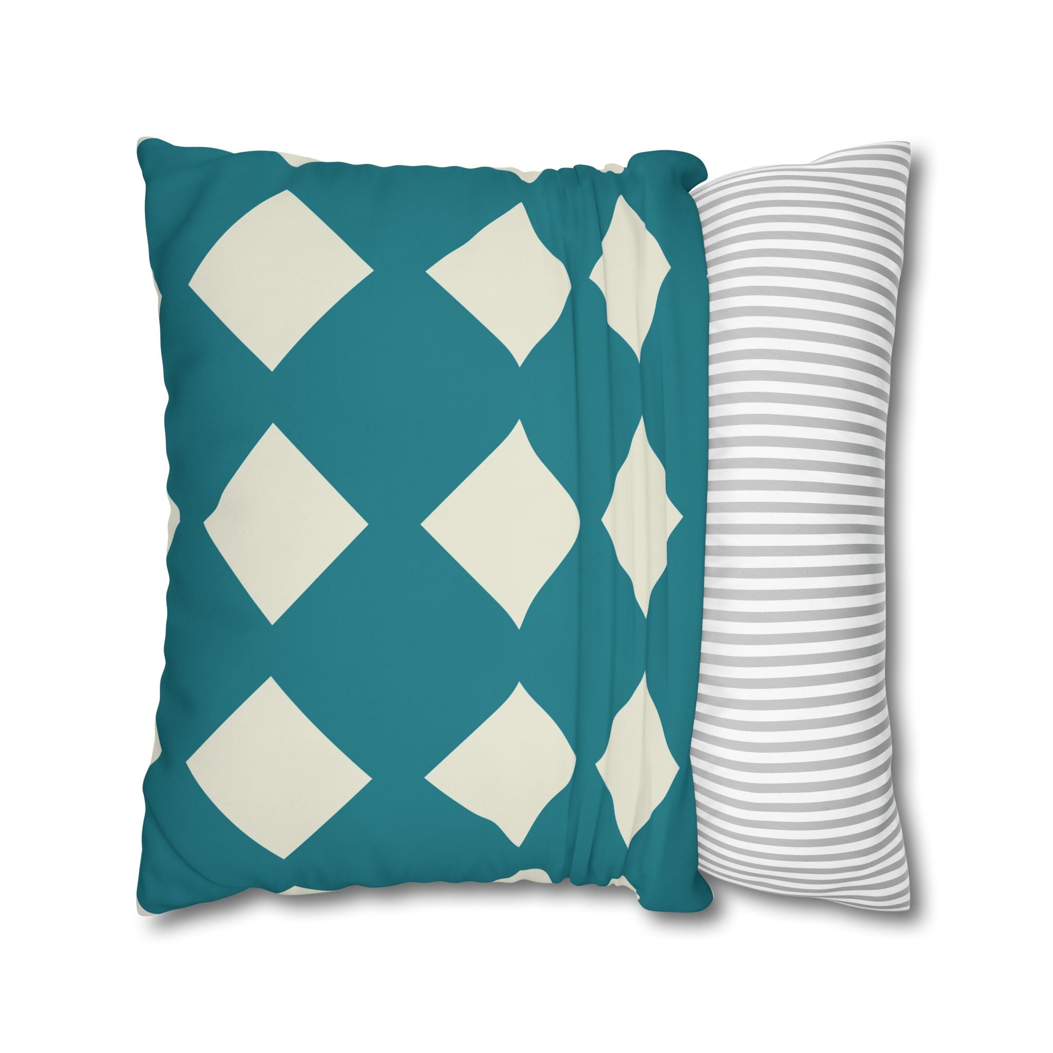 Geometric Teal & Beige Pillowcase