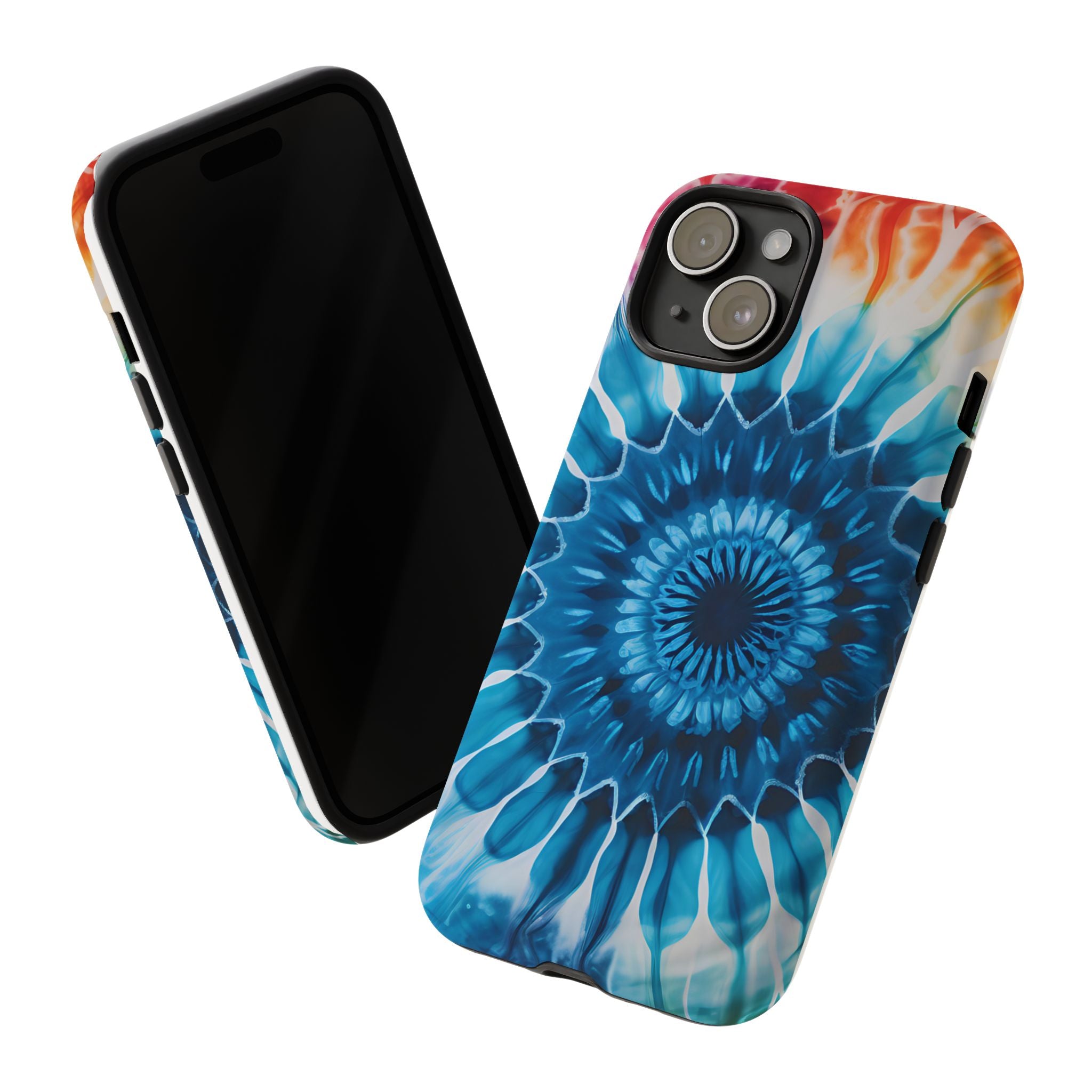 Cosmic Mandala Tie-Dye iPhone Case - Rugged Hexagon Stone