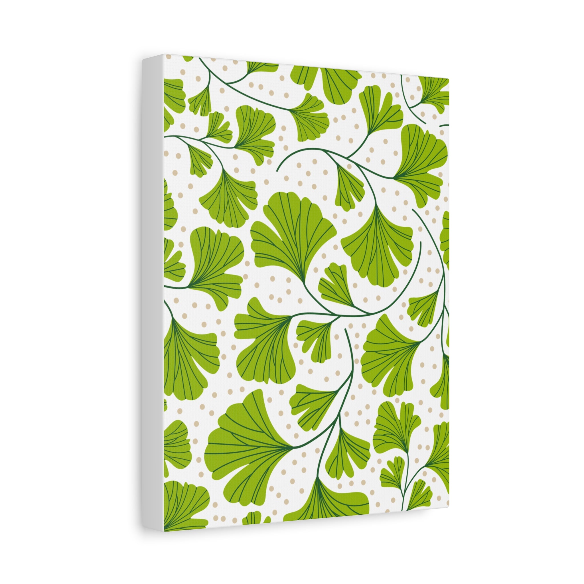 Ginkgo Biloba Leaves Art Deco Canvas