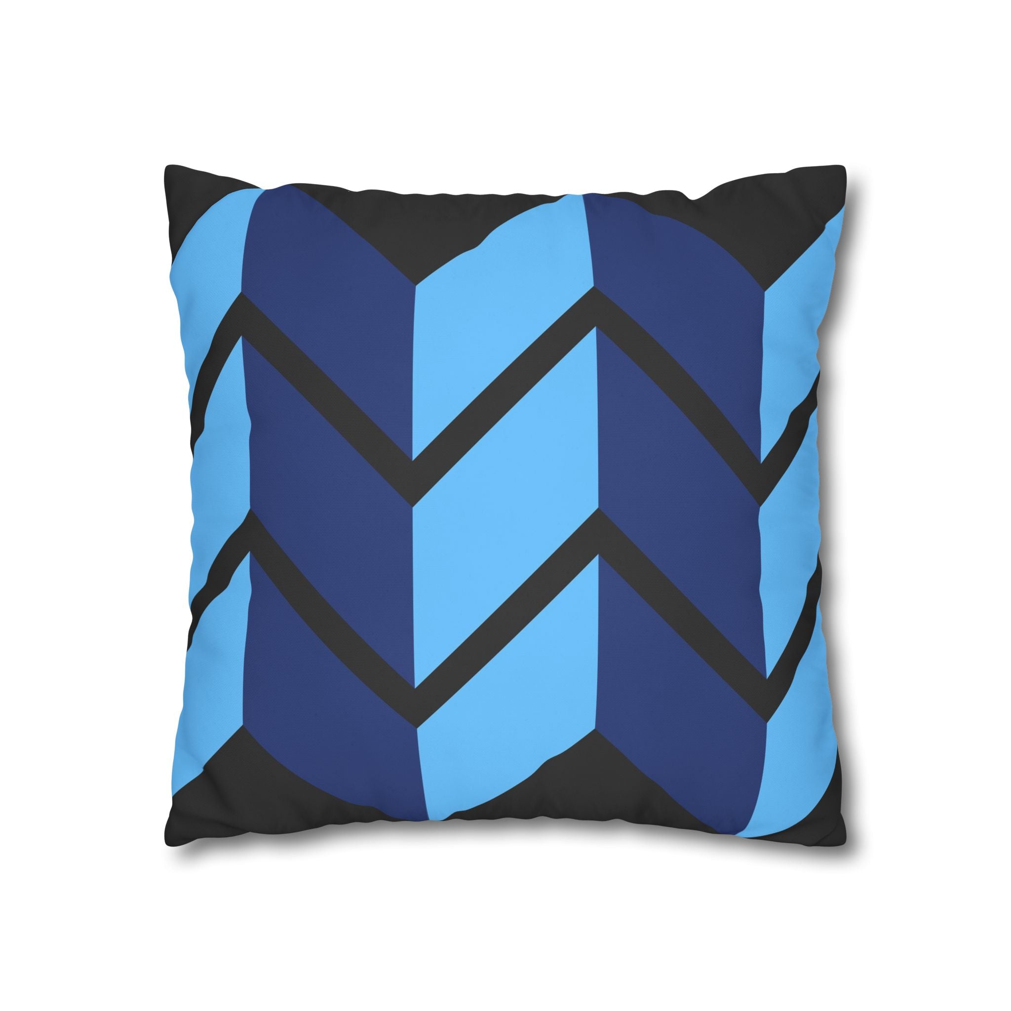 Geometric Chevron Pillowcase - Navy & Sky Blue