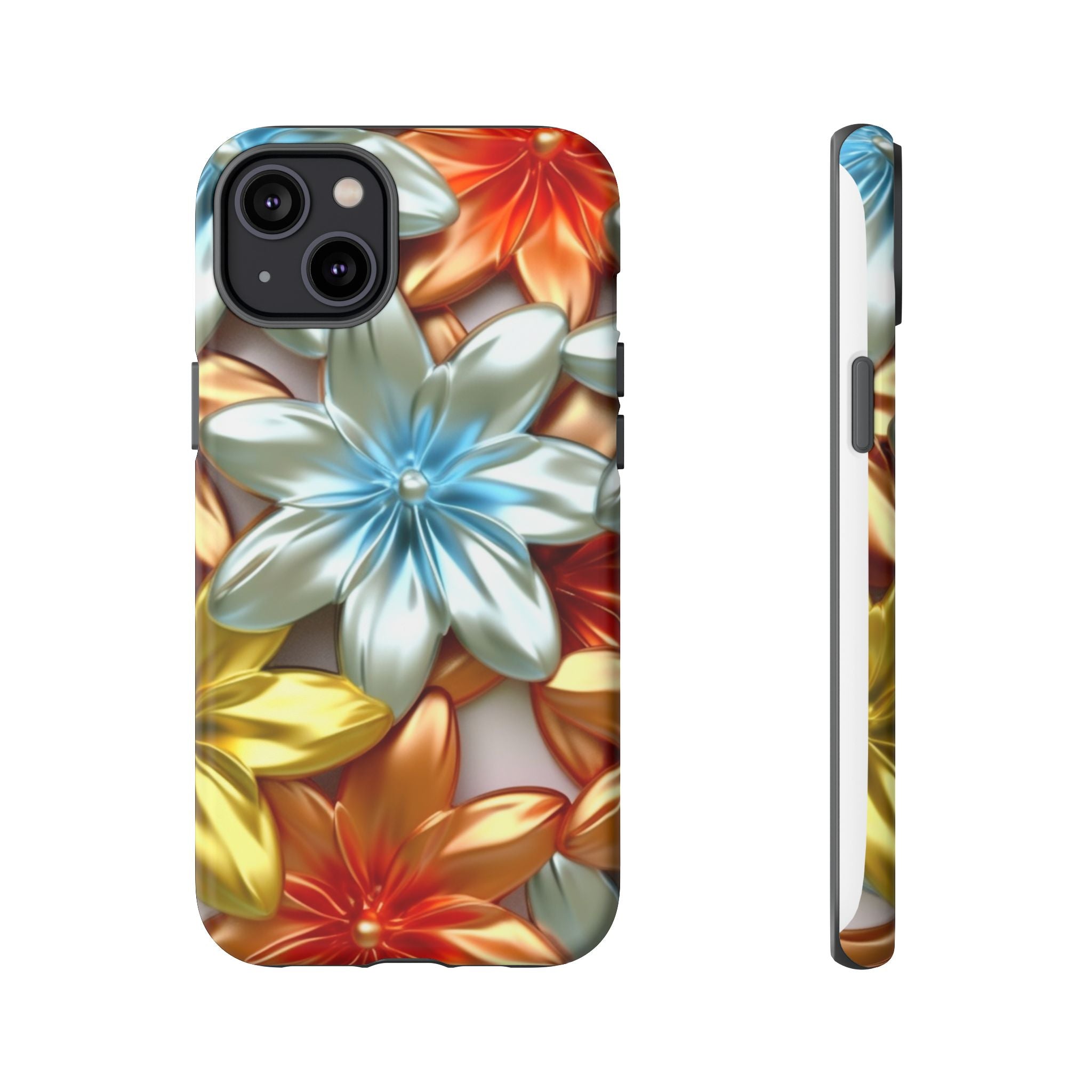 Metallic Flower Hexagon iPhone Case - Rugged