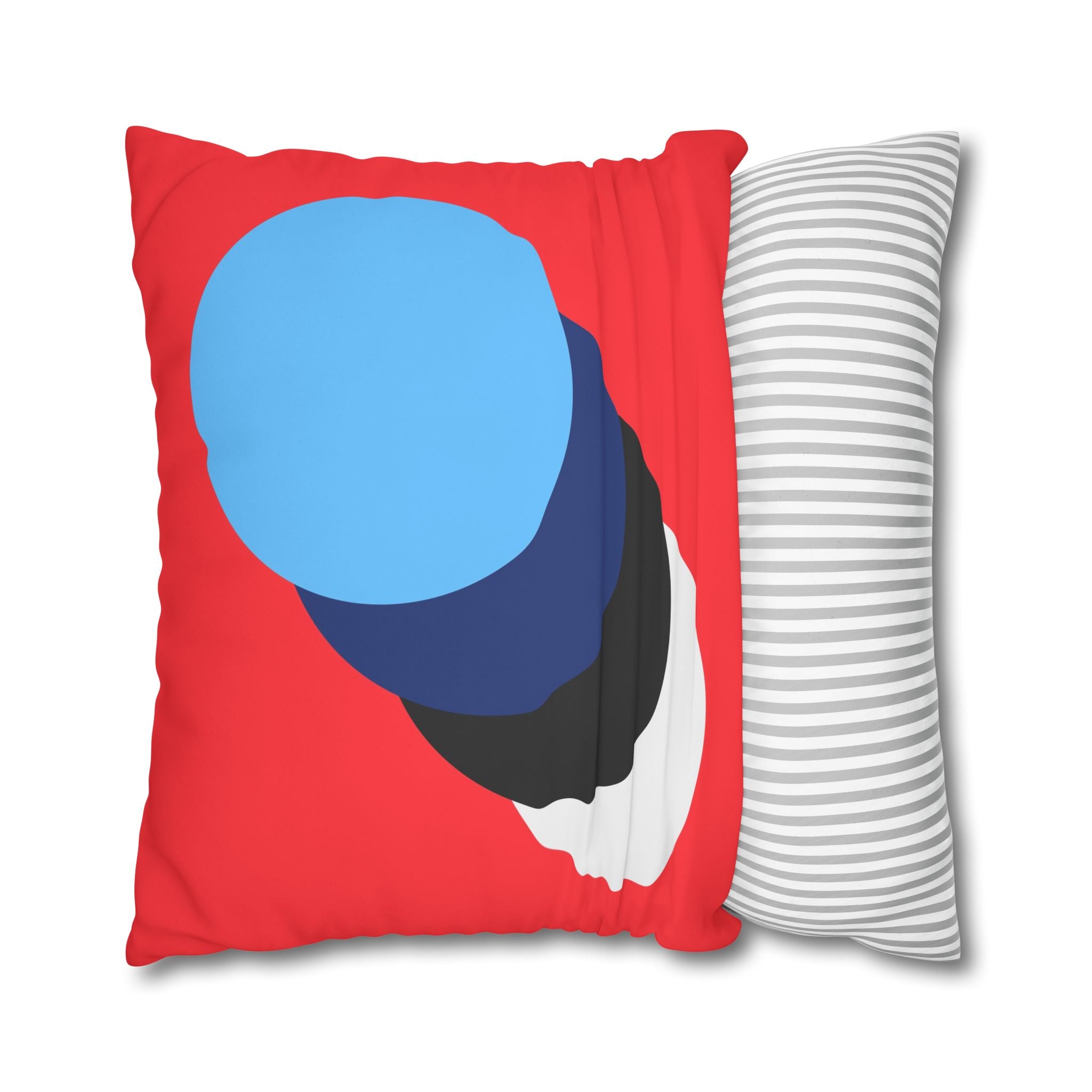 Abstract Circles Red Pillowcase - Minimalist Decor