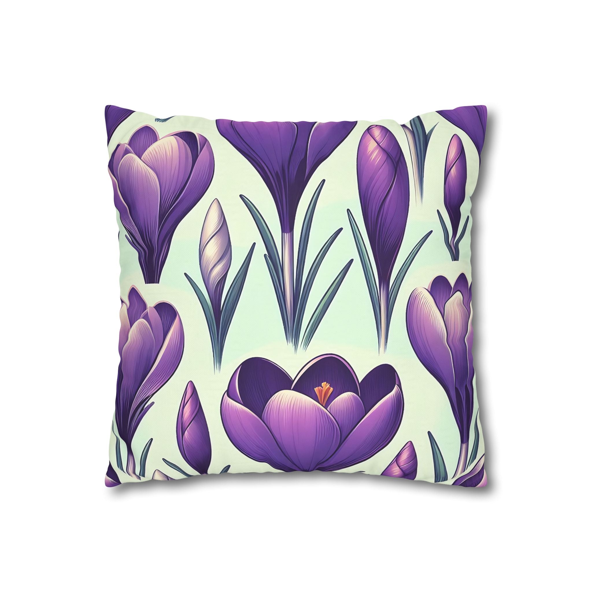 Purple Crocus Floral Pillowcase