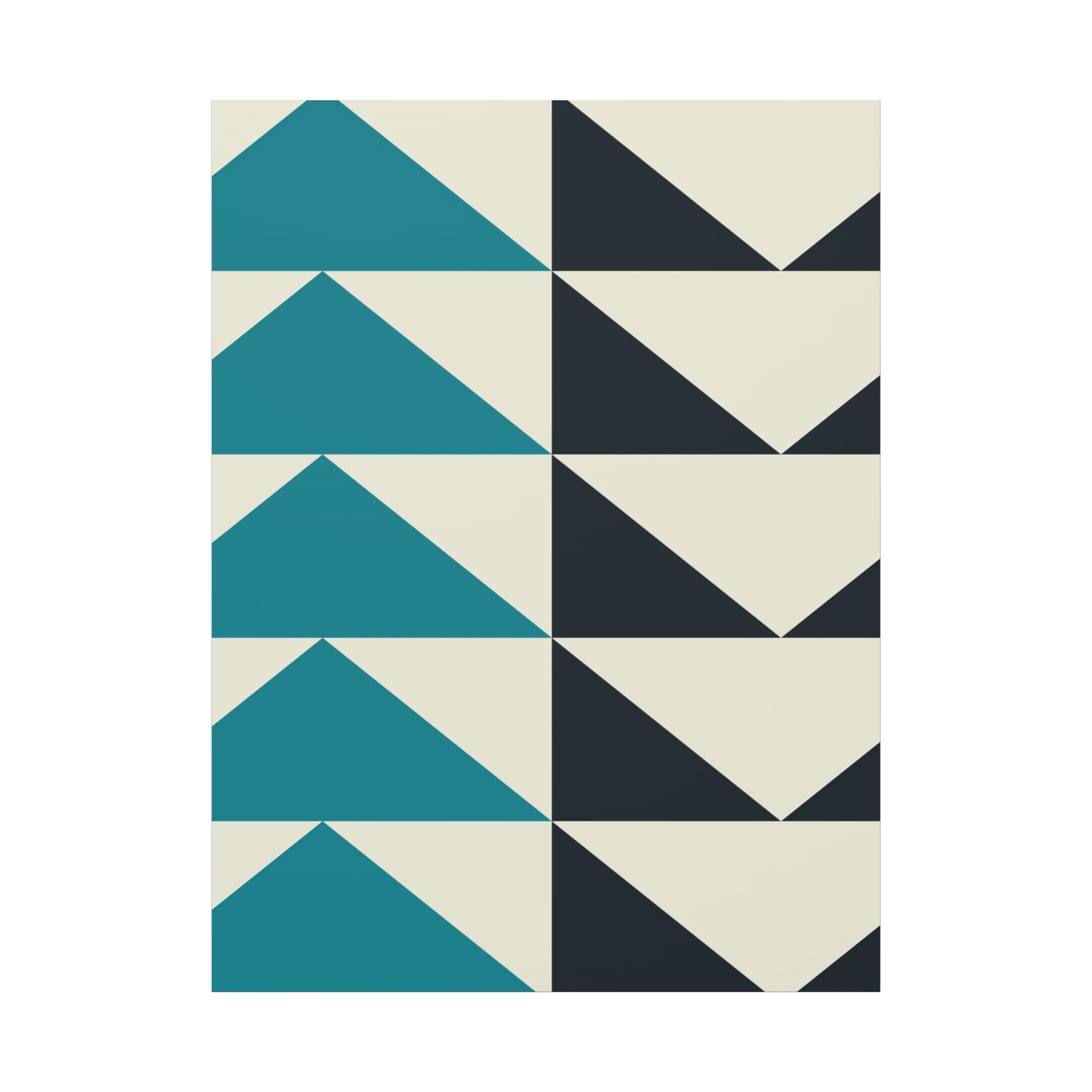 Geometric Triangle Canvas Art - Teal & Black