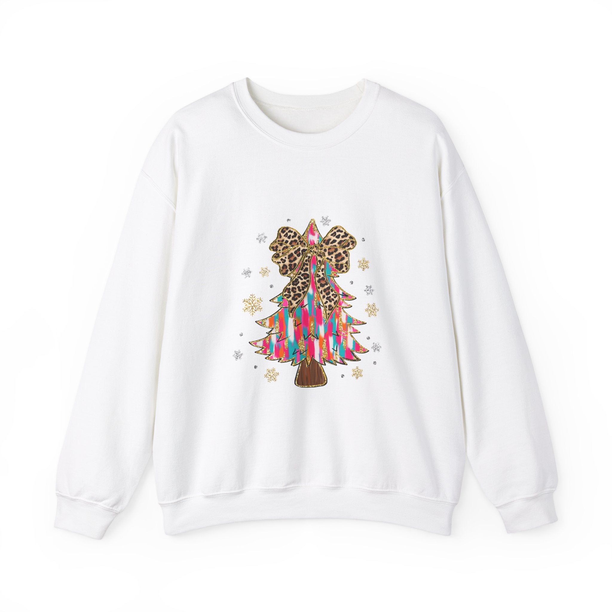 Tie-Dye Leopard Christmas Tree Sweatshirt