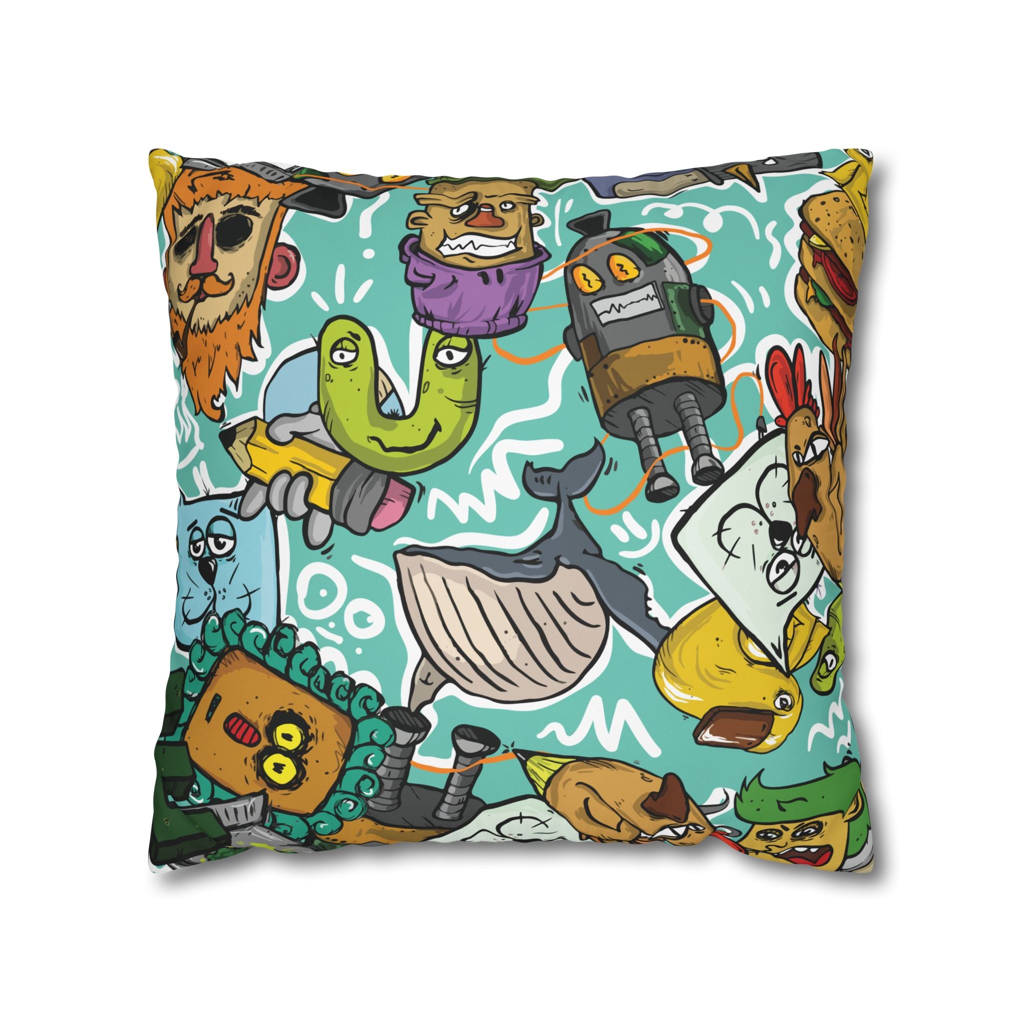 Whimsical Chaos Cartoon Pillowcase