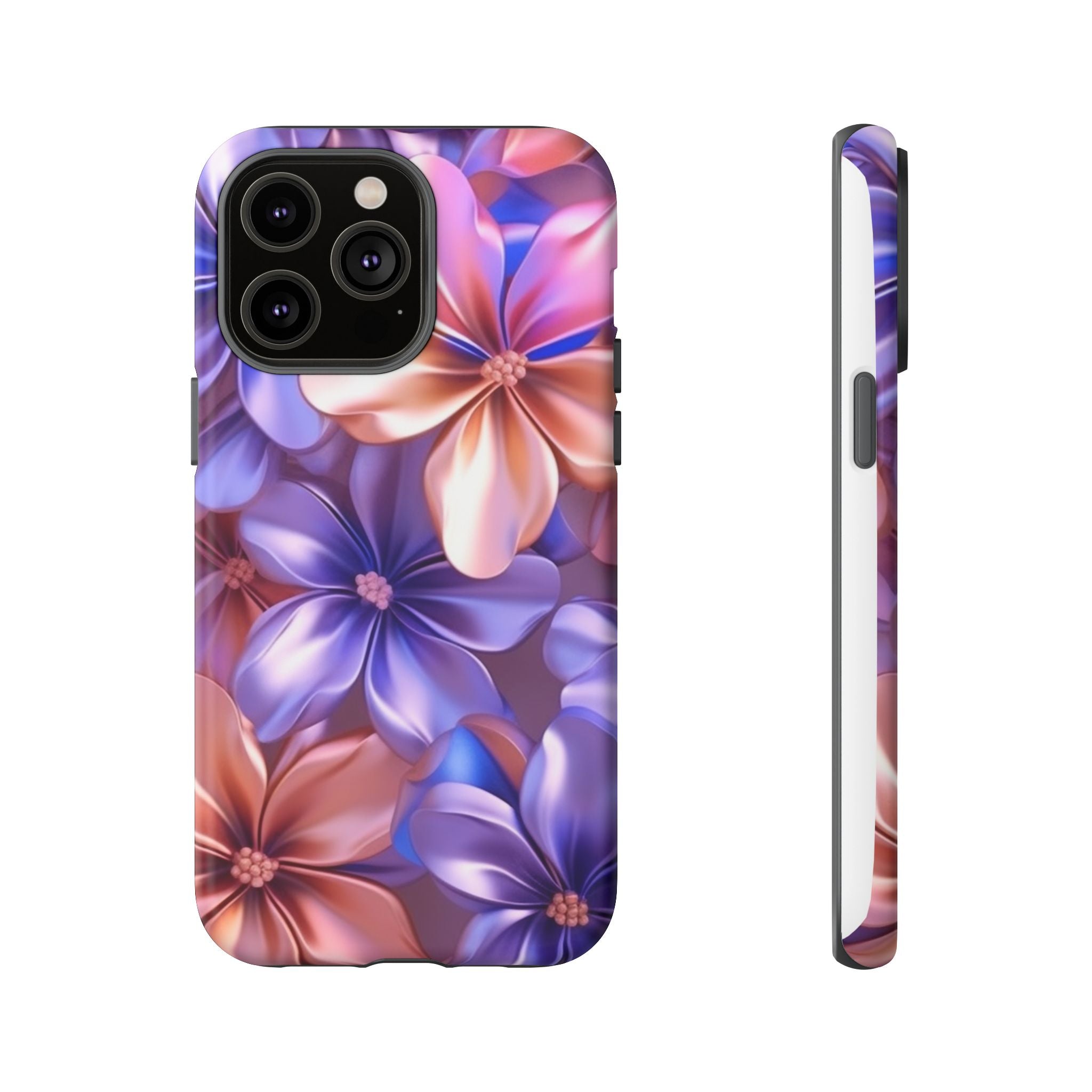 Metallic Flower iPhone Case - Rugged Hexagon Stone