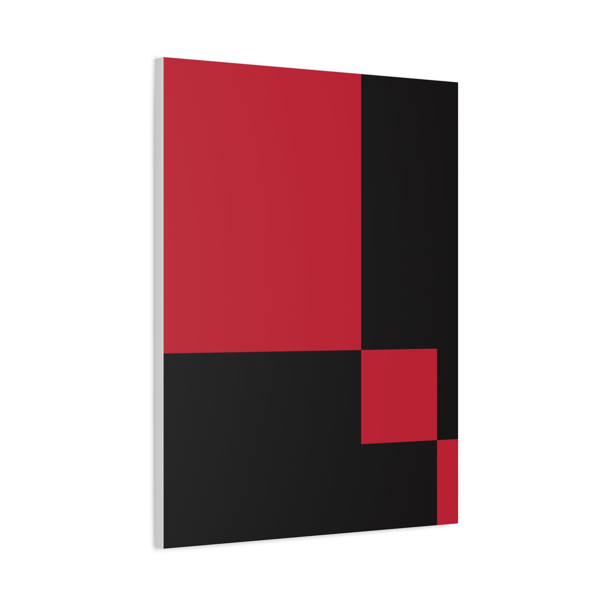 Abstract Red & Black Geometric Canvas Art