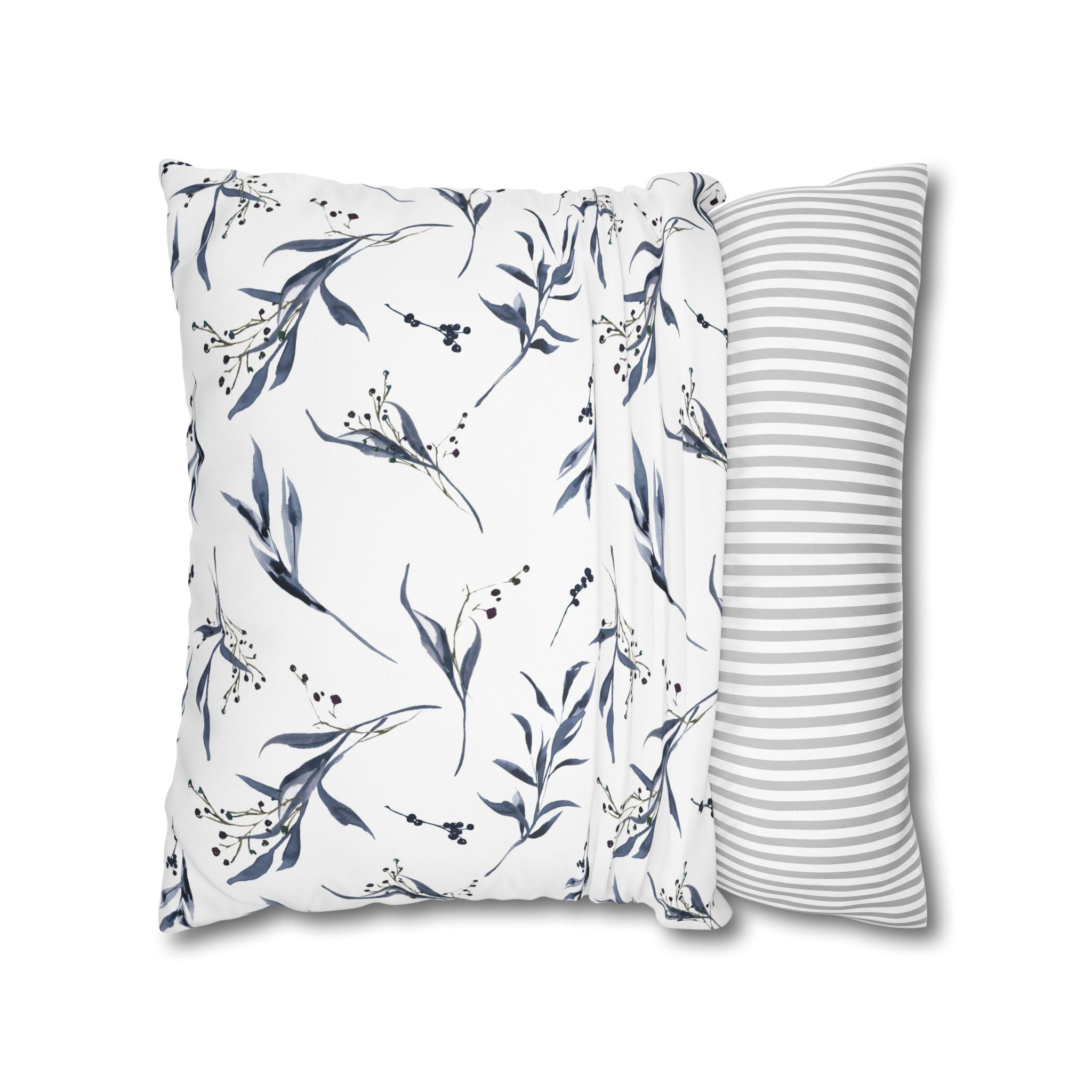 Watercolor Botanical Pillowcase - Blue