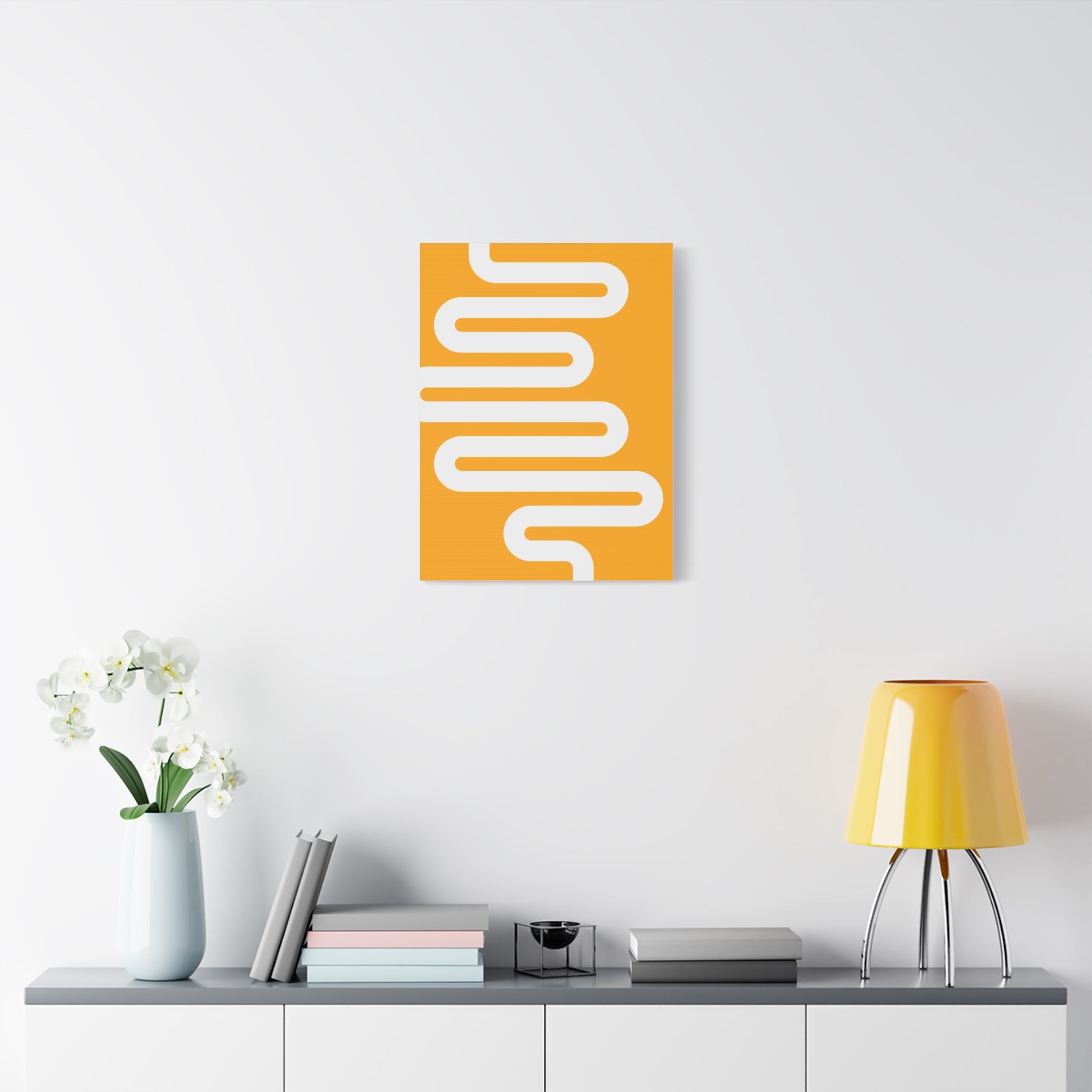 Orange Wave Canvas Art - Minimalist Print