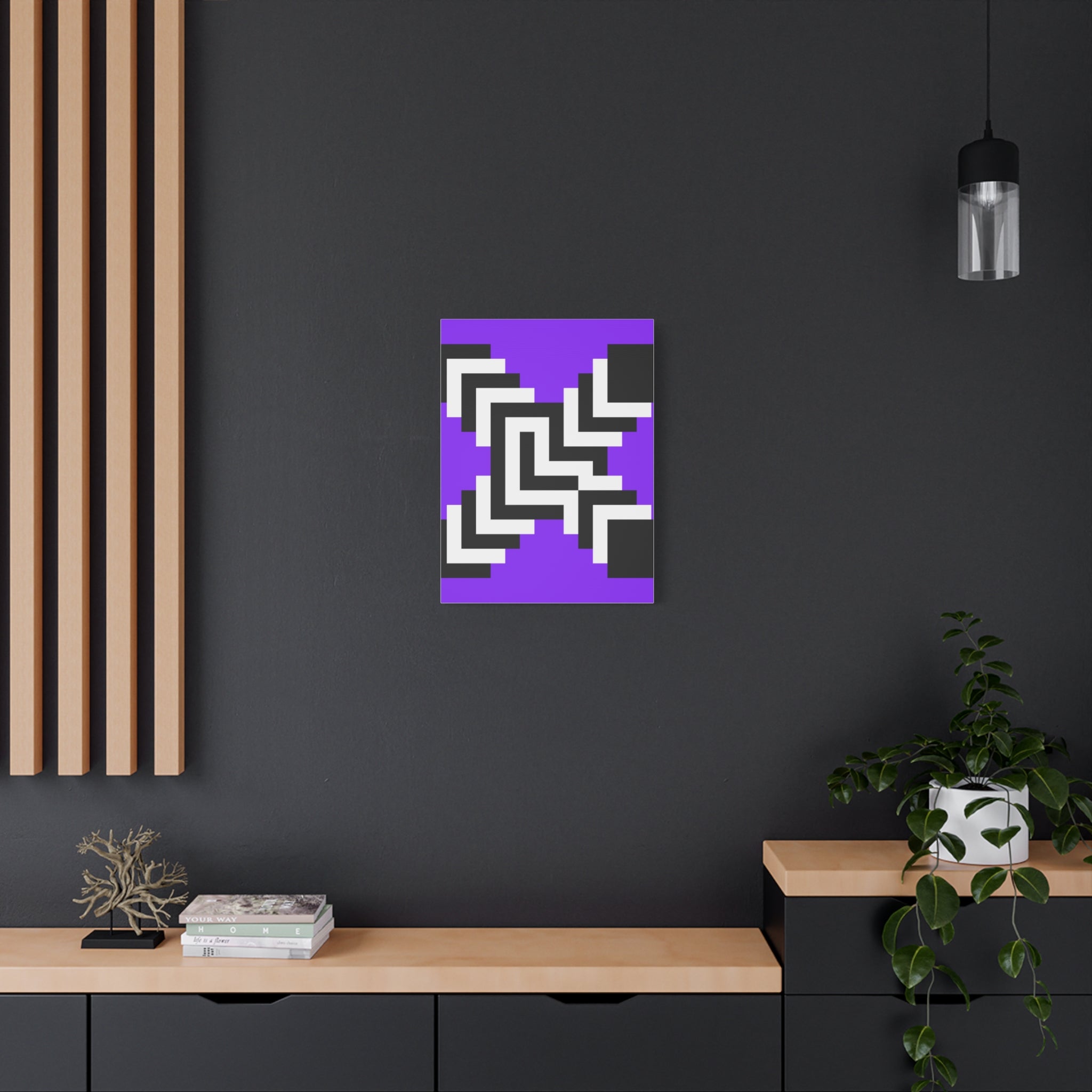 Purple Pixel Art Geometric Canvas