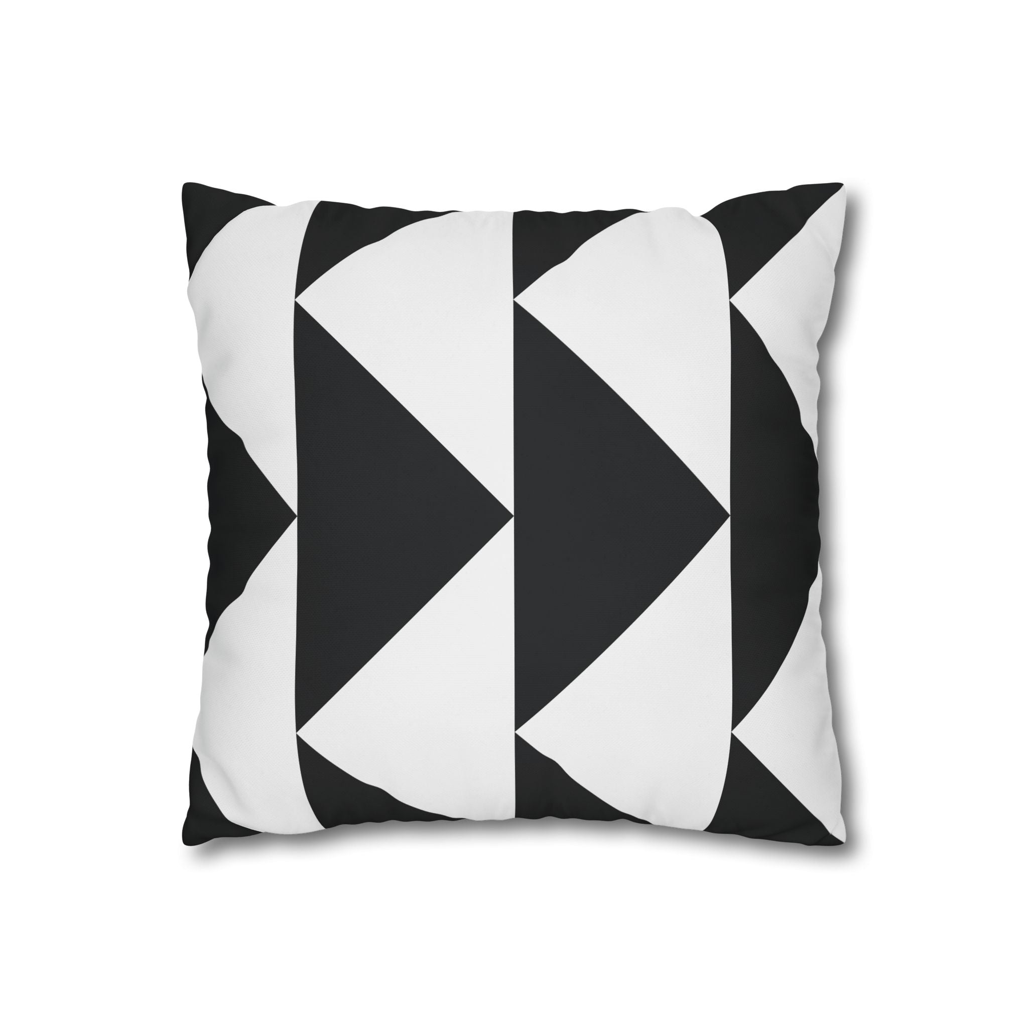 Geometric Triangle Pillowcase - Black & White