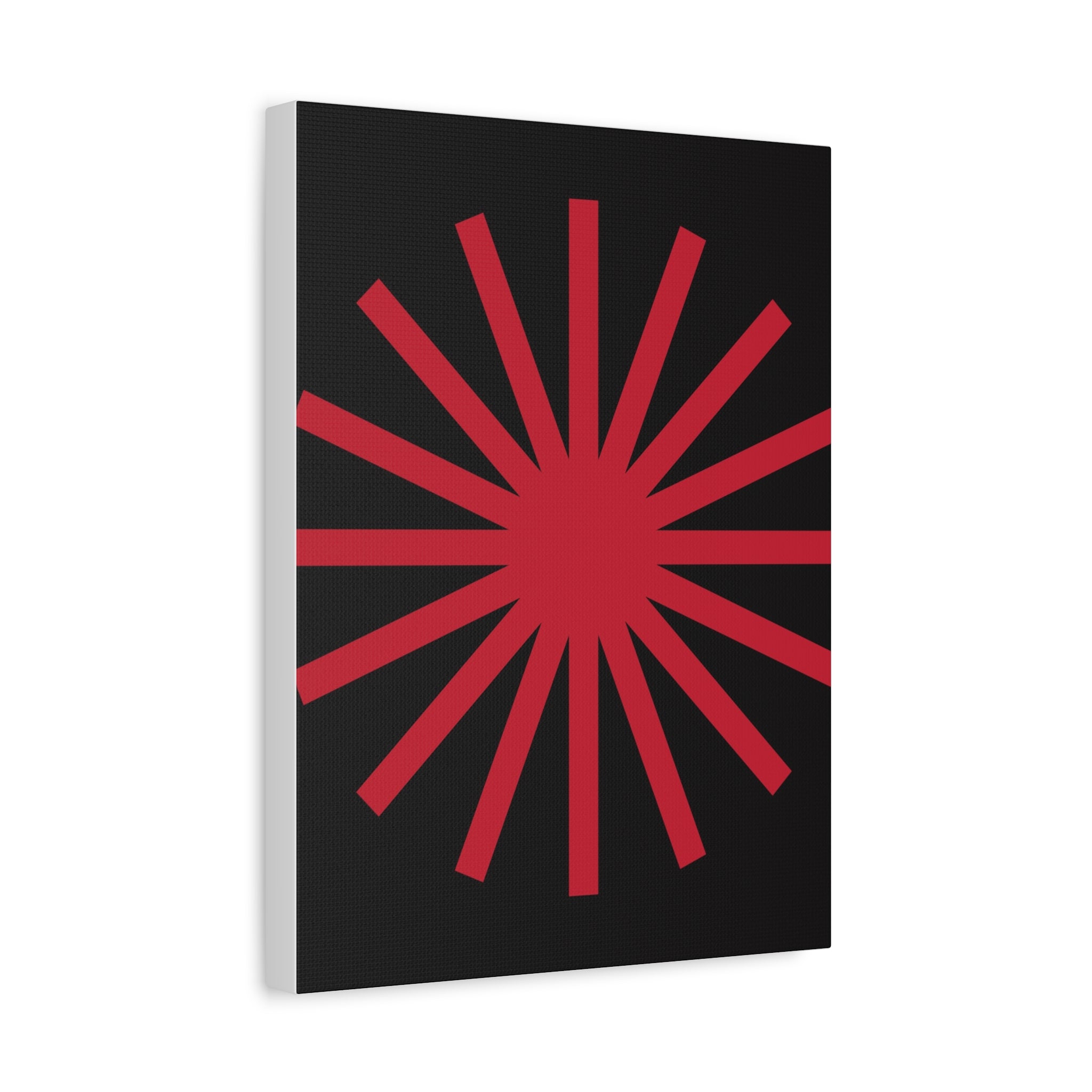 Crimson Sunburst Matte Canvas Art