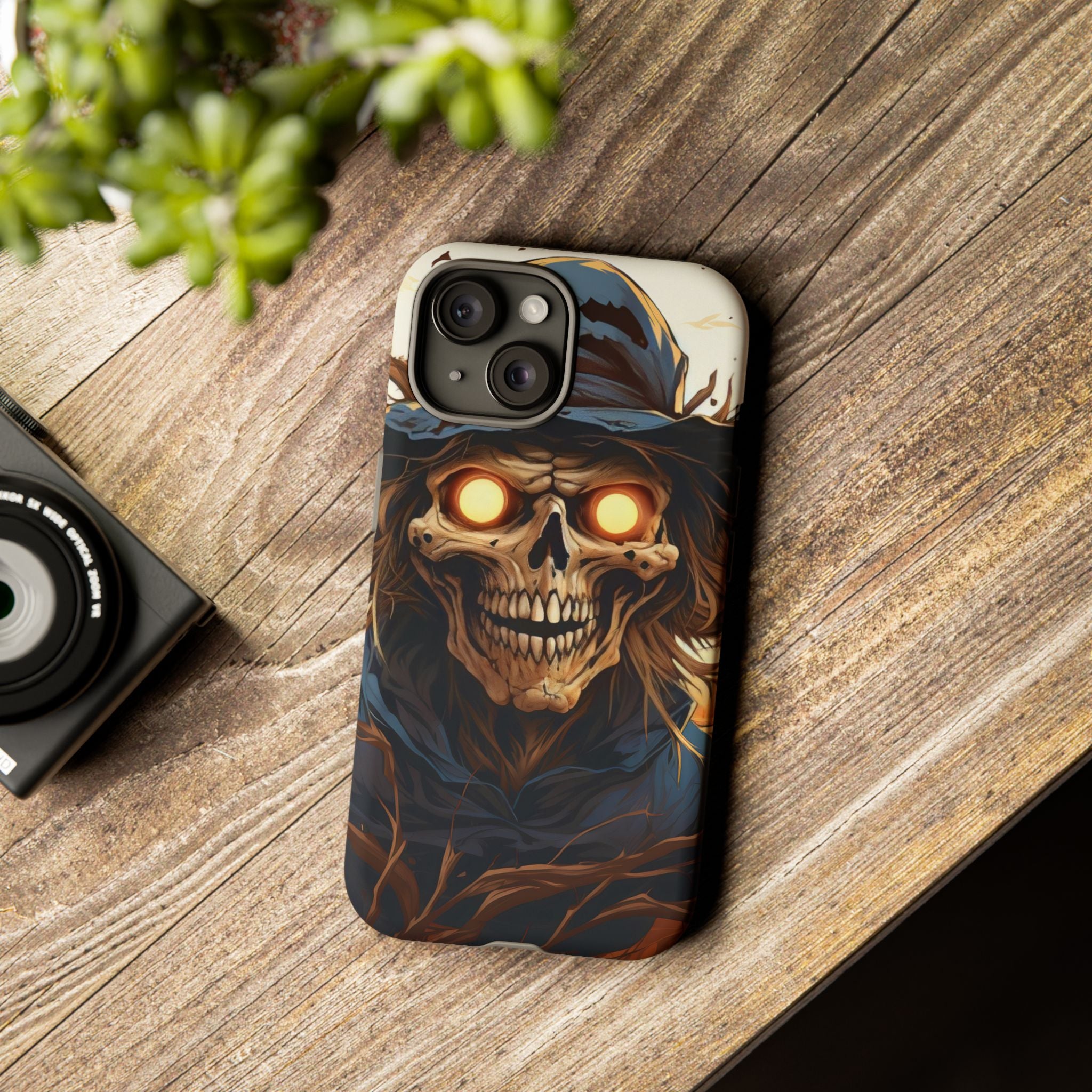 Eerie Scarecrow Hexagon Stone iPhone Case