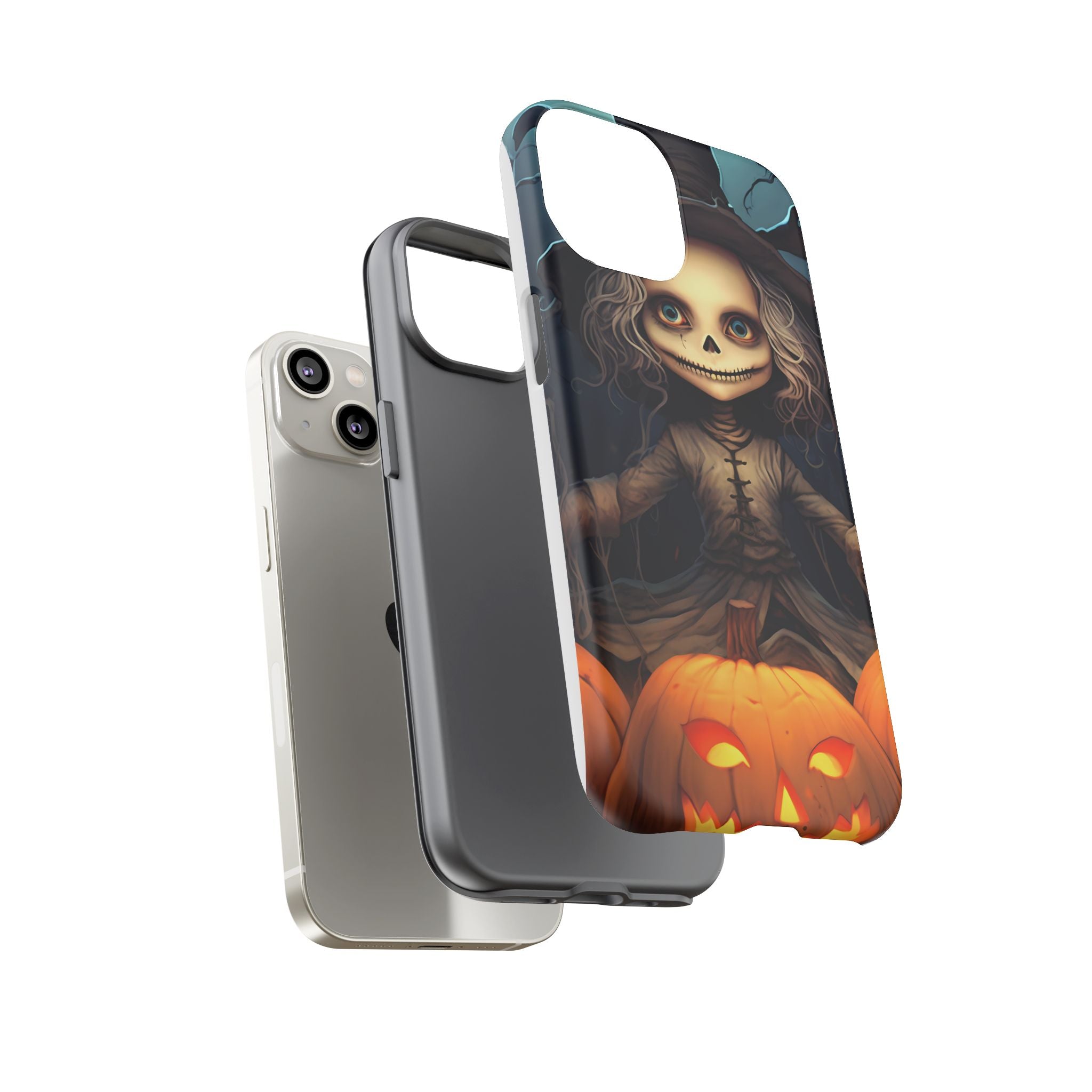 Spooky Skull Girl Halloween iPhone Case - Hexagon Stone