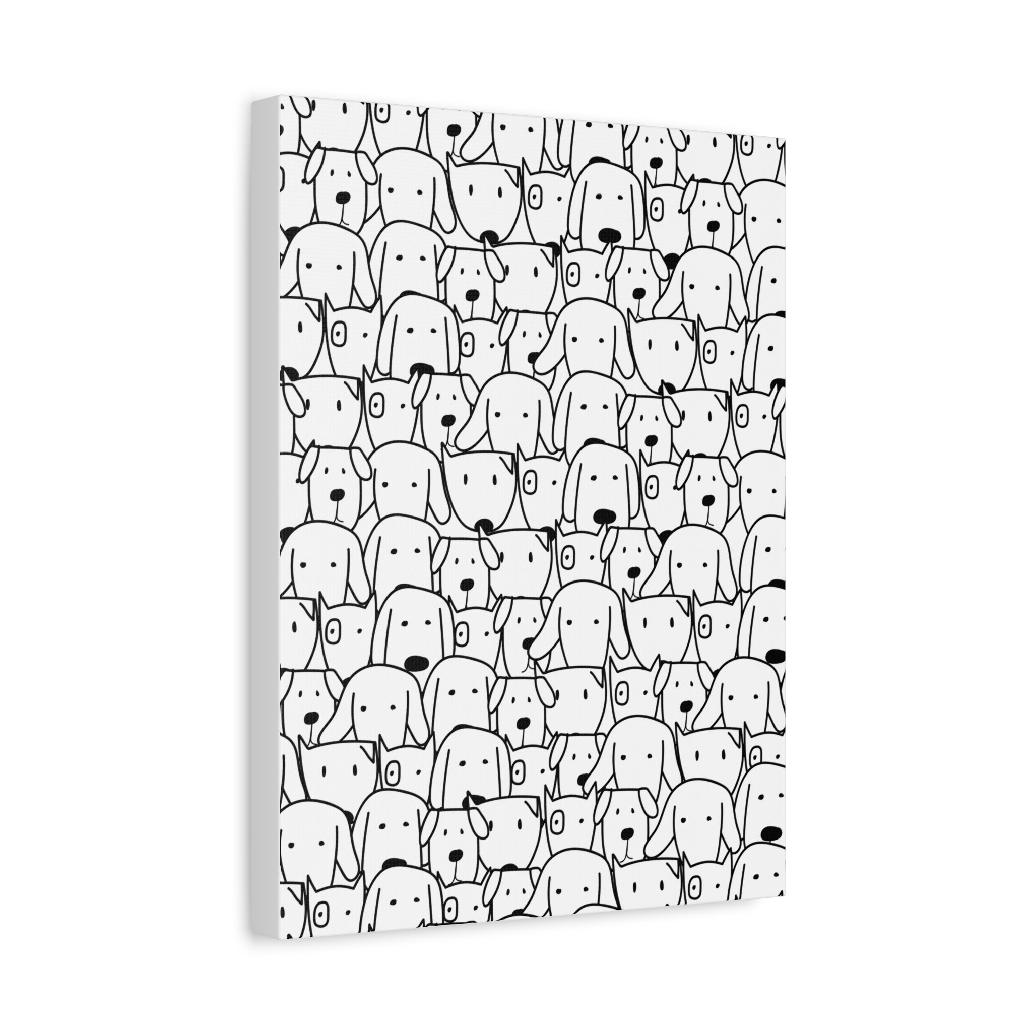 Cute Dog Faces Matte Canvas Art