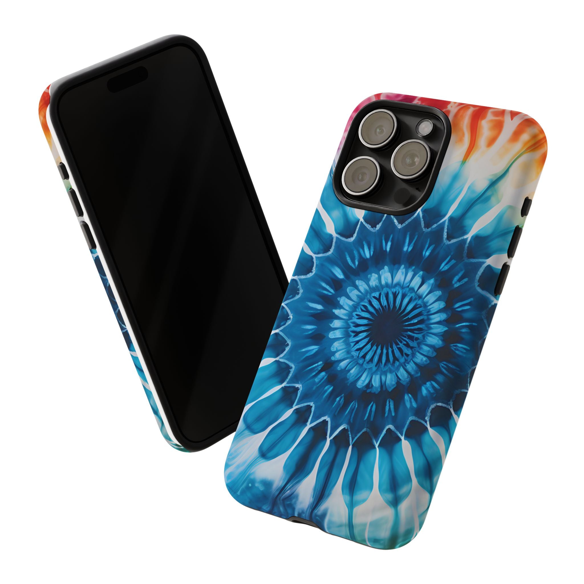 Cosmic Mandala Tie-Dye iPhone Case - Rugged Hexagon Stone