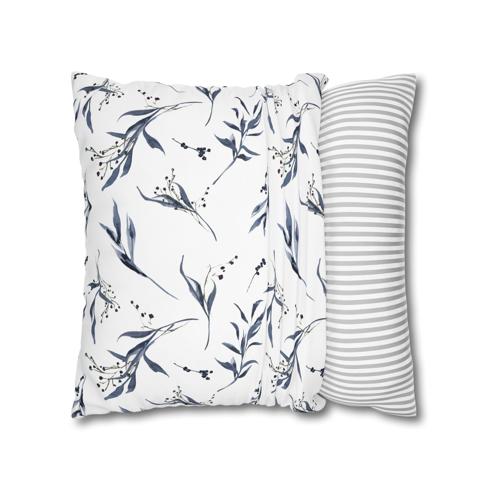 Watercolor Botanical Pillowcase - Blue