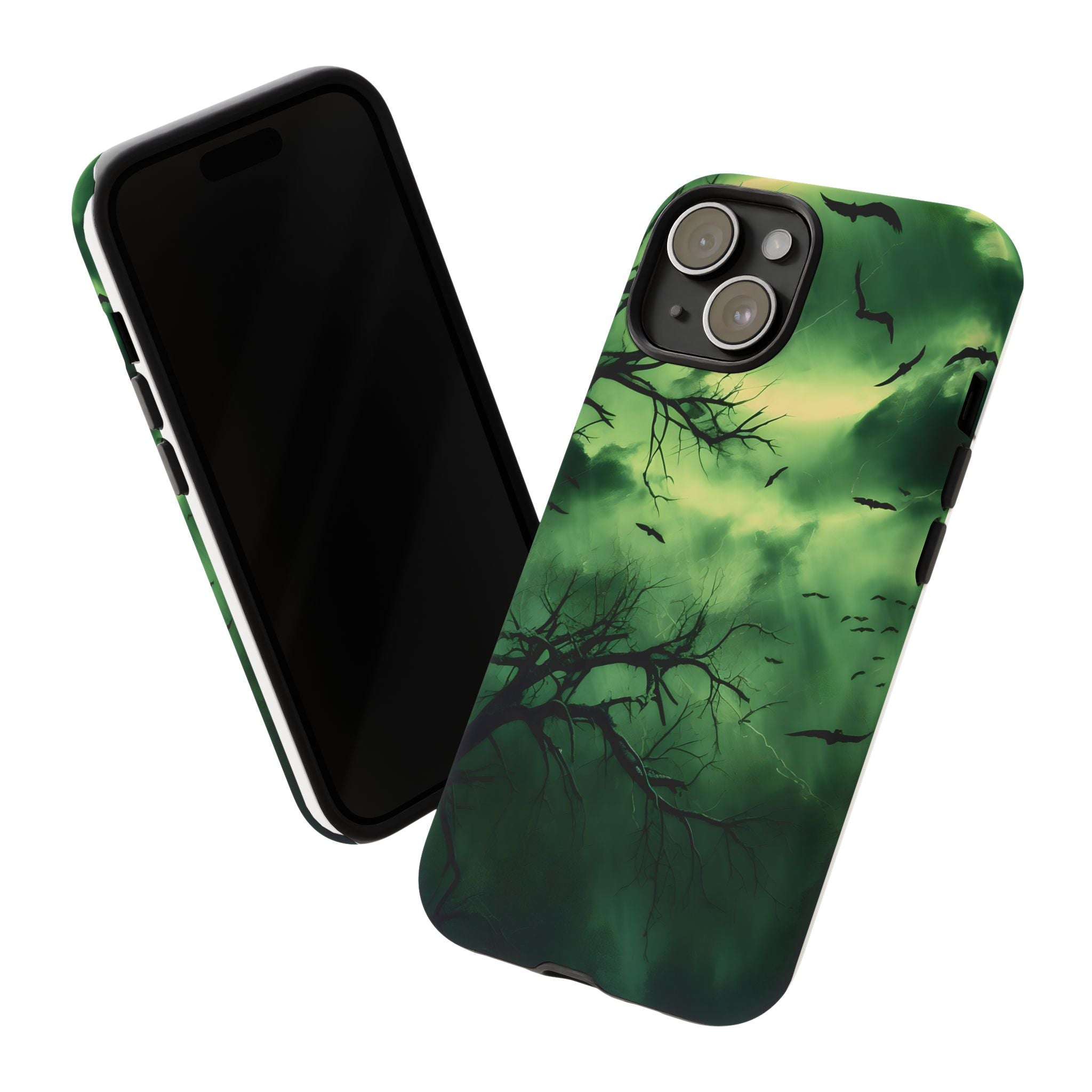 Gothic Green Forest iPhone Case - Hexagon Stone