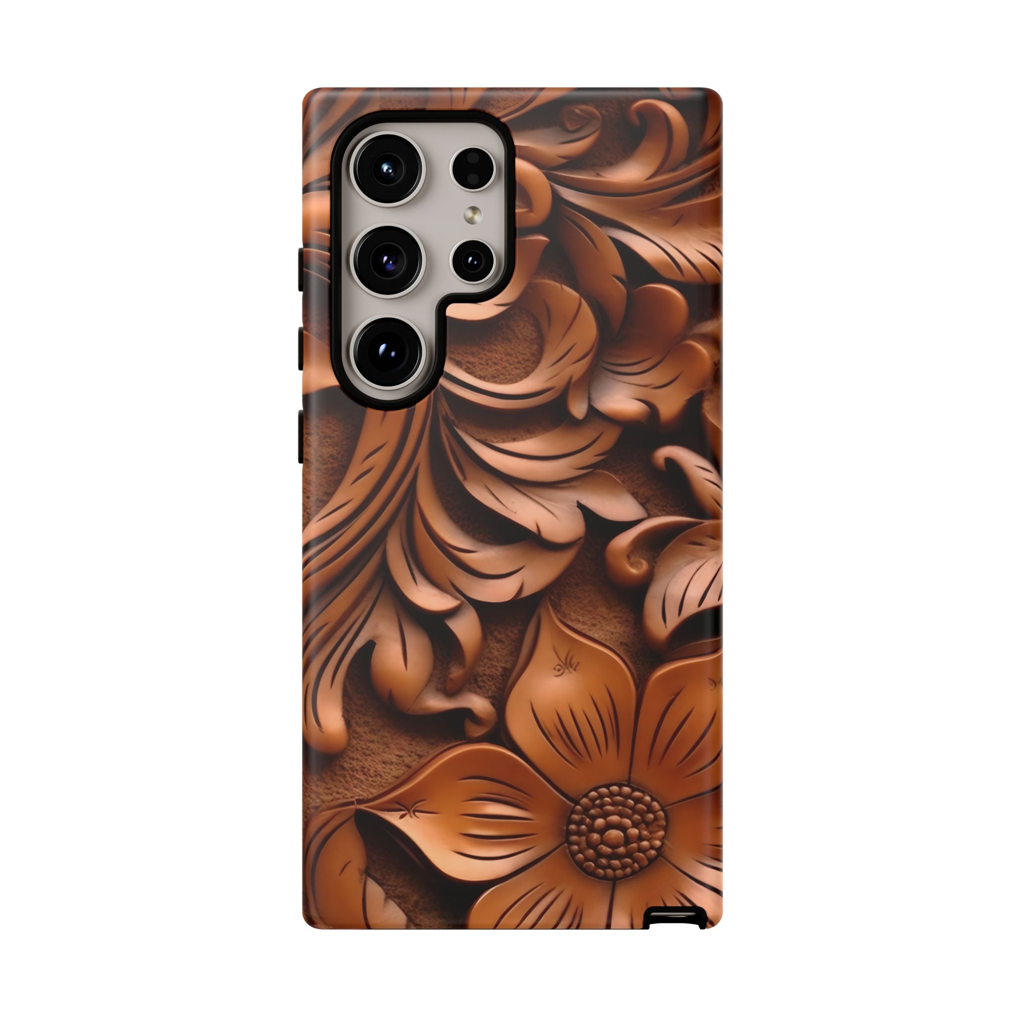 Baroque Floral Wood Samsung Case