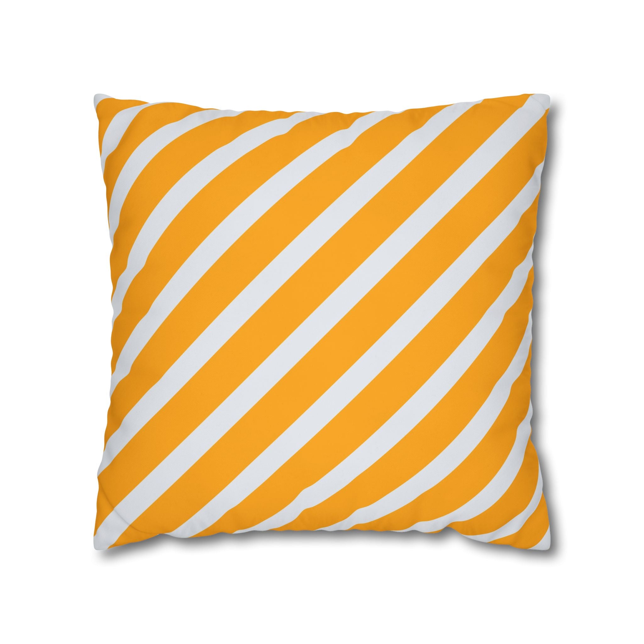 Neon Orange & Gray Diagonal Stripe Pillowcase