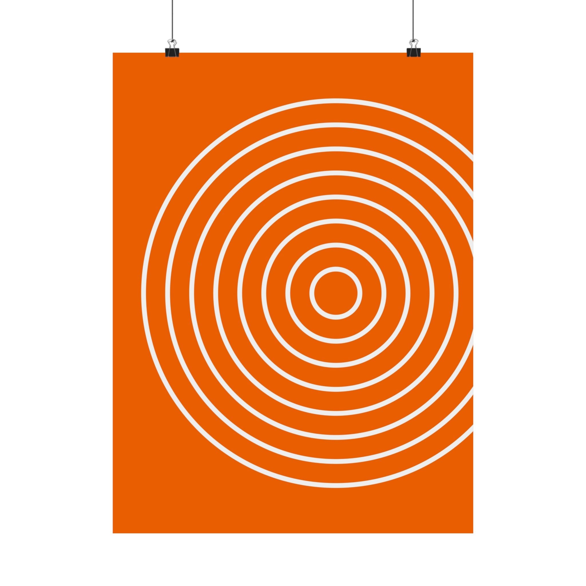 Orange Abstract Circle Art Poster