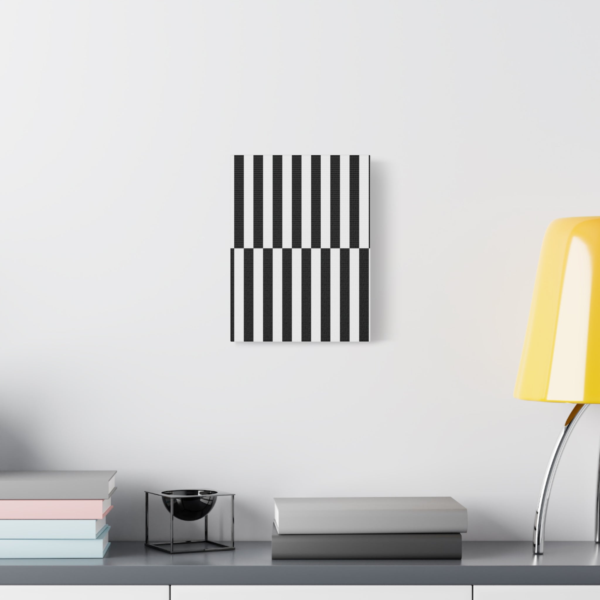 Op Art Shift: Black & White Stripe Canvas