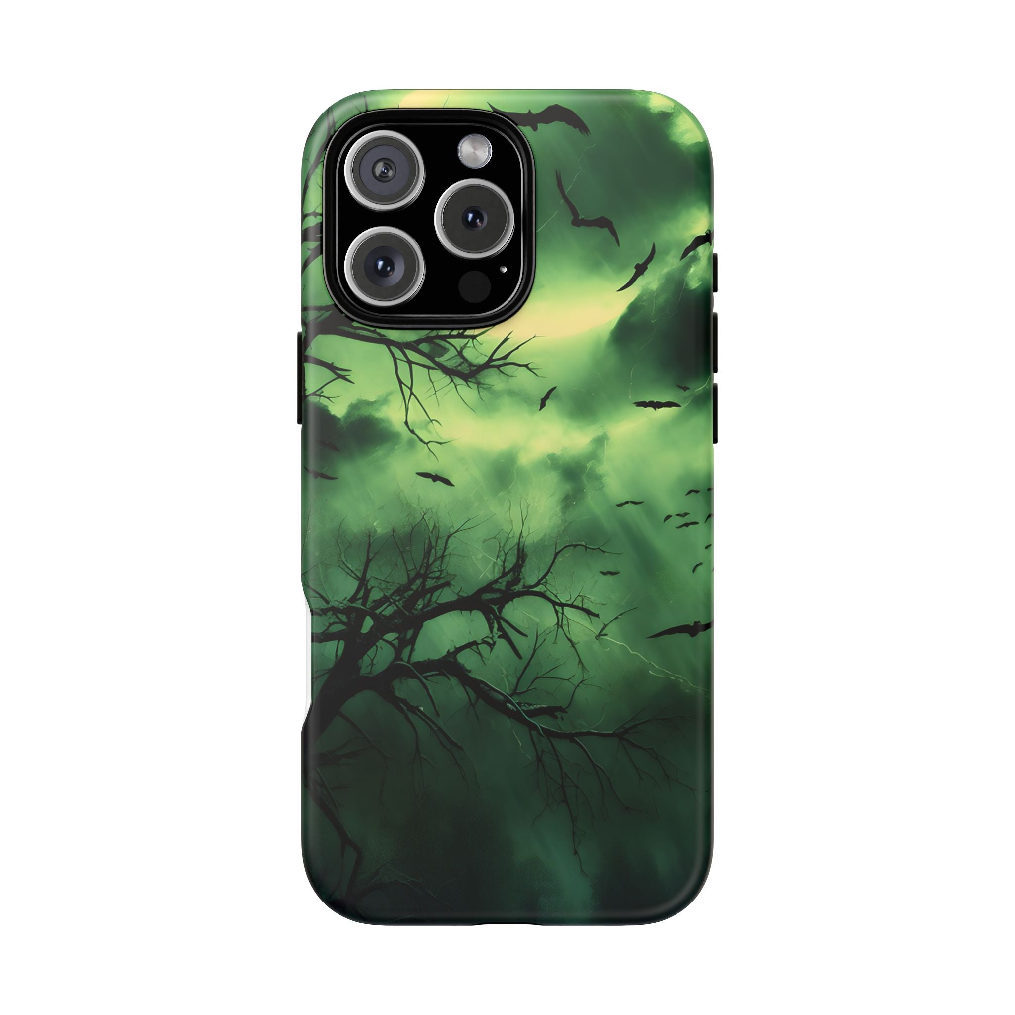 Gothic Green Forest iPhone Case - Hexagon Stone