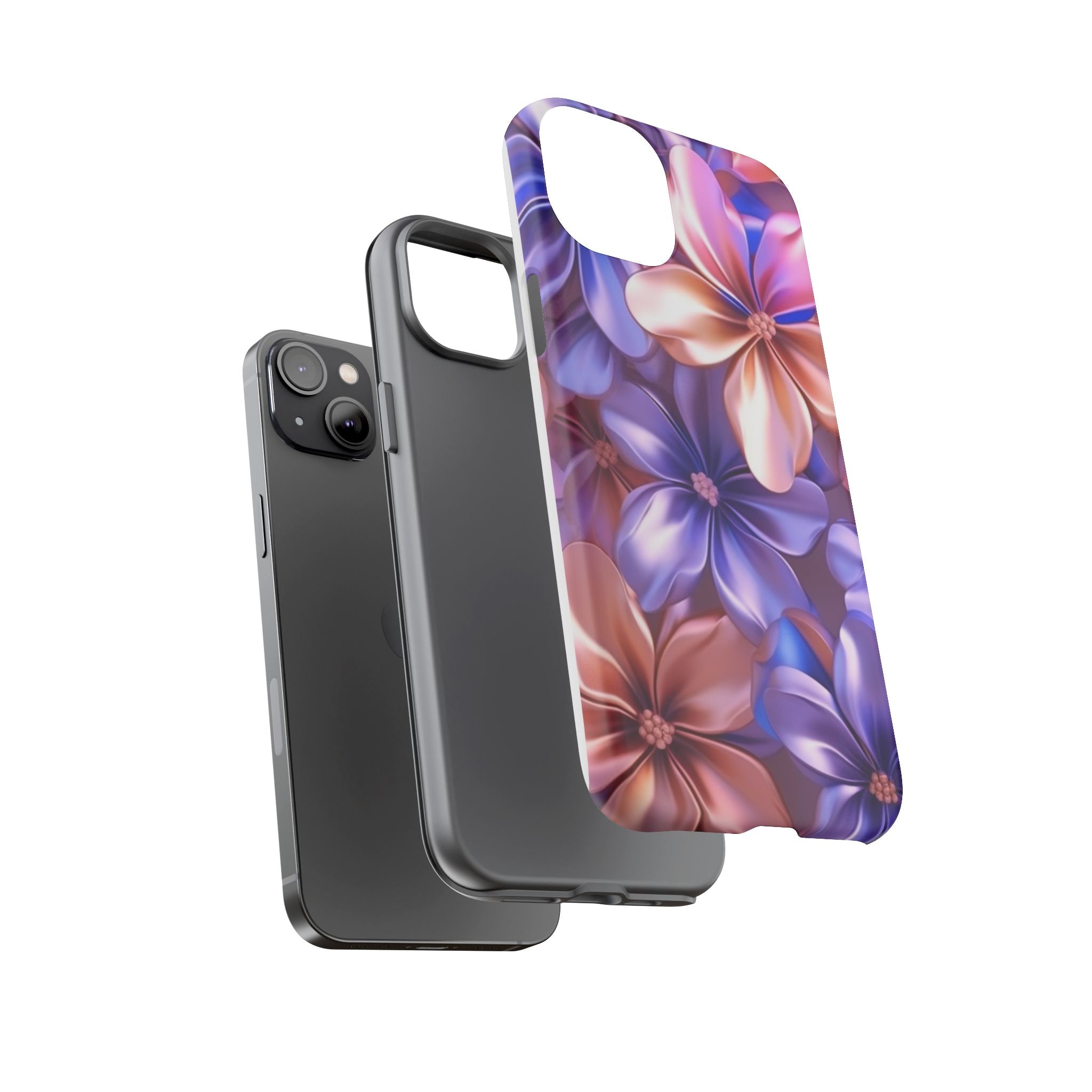 Metallic Flower iPhone Case - Rugged Hexagon Stone