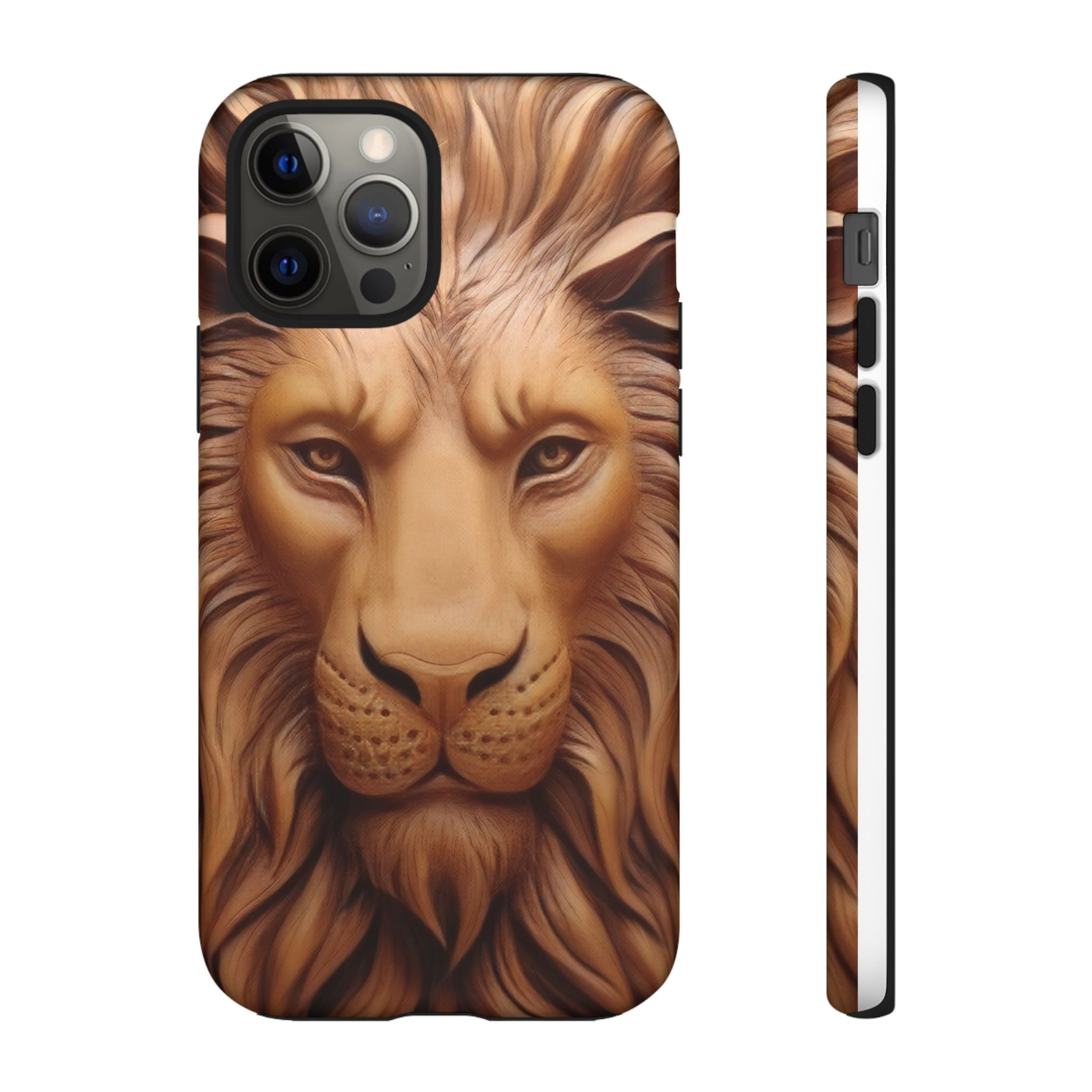 Majestic Lion Head Hexagon Stone iPhone Case