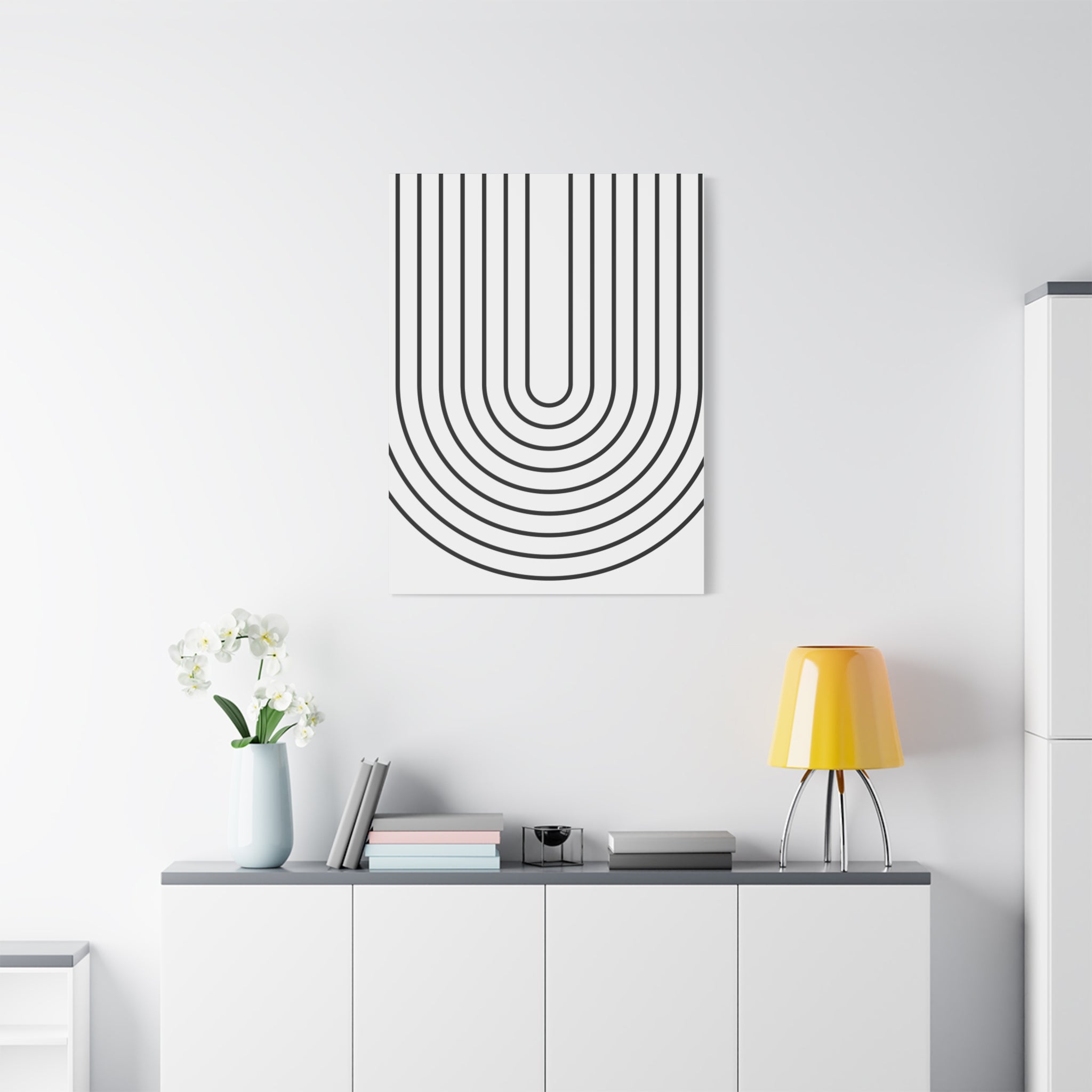 Minimalist Black U-Shape Art Canvas