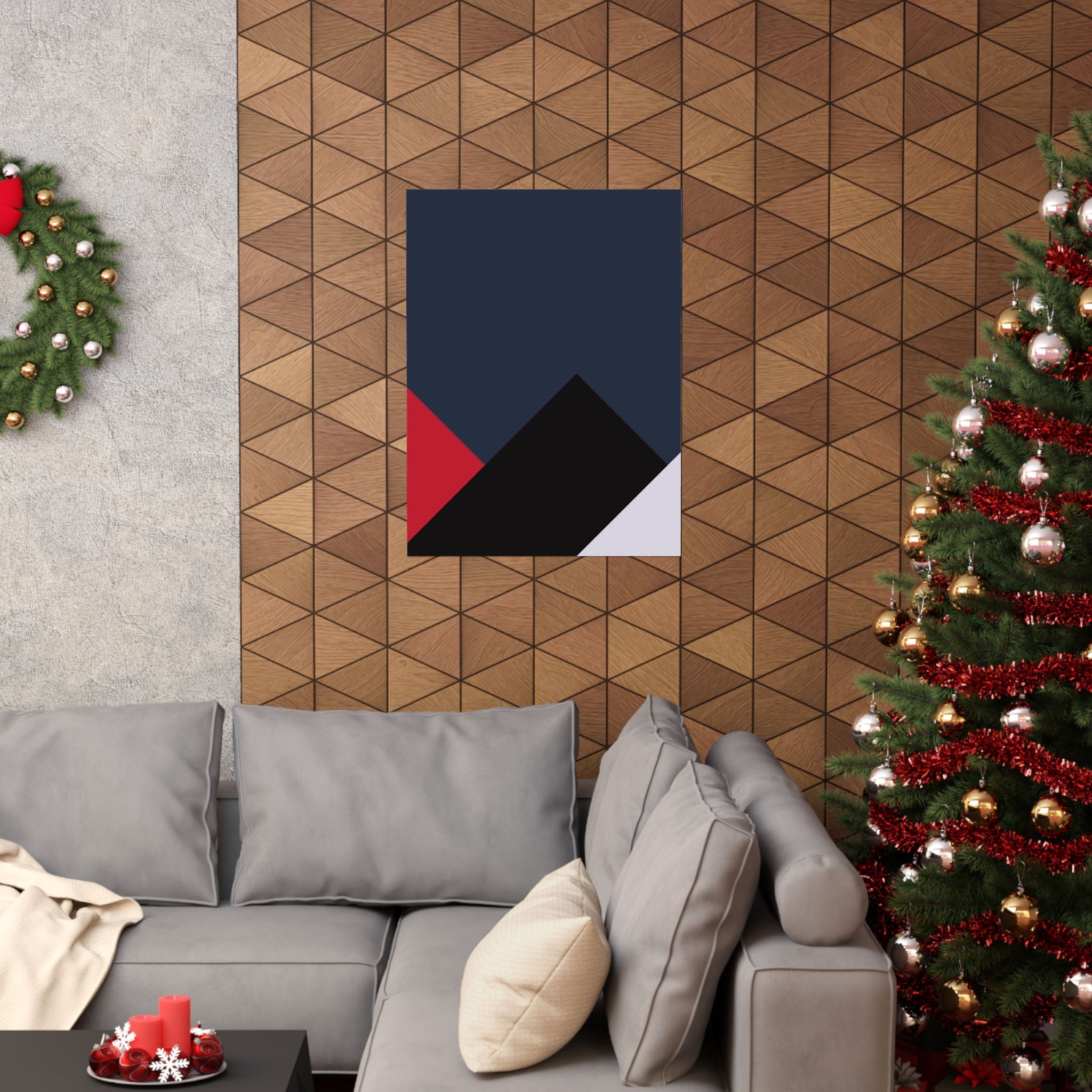 Abstract Geometric Navy Triangle Poster