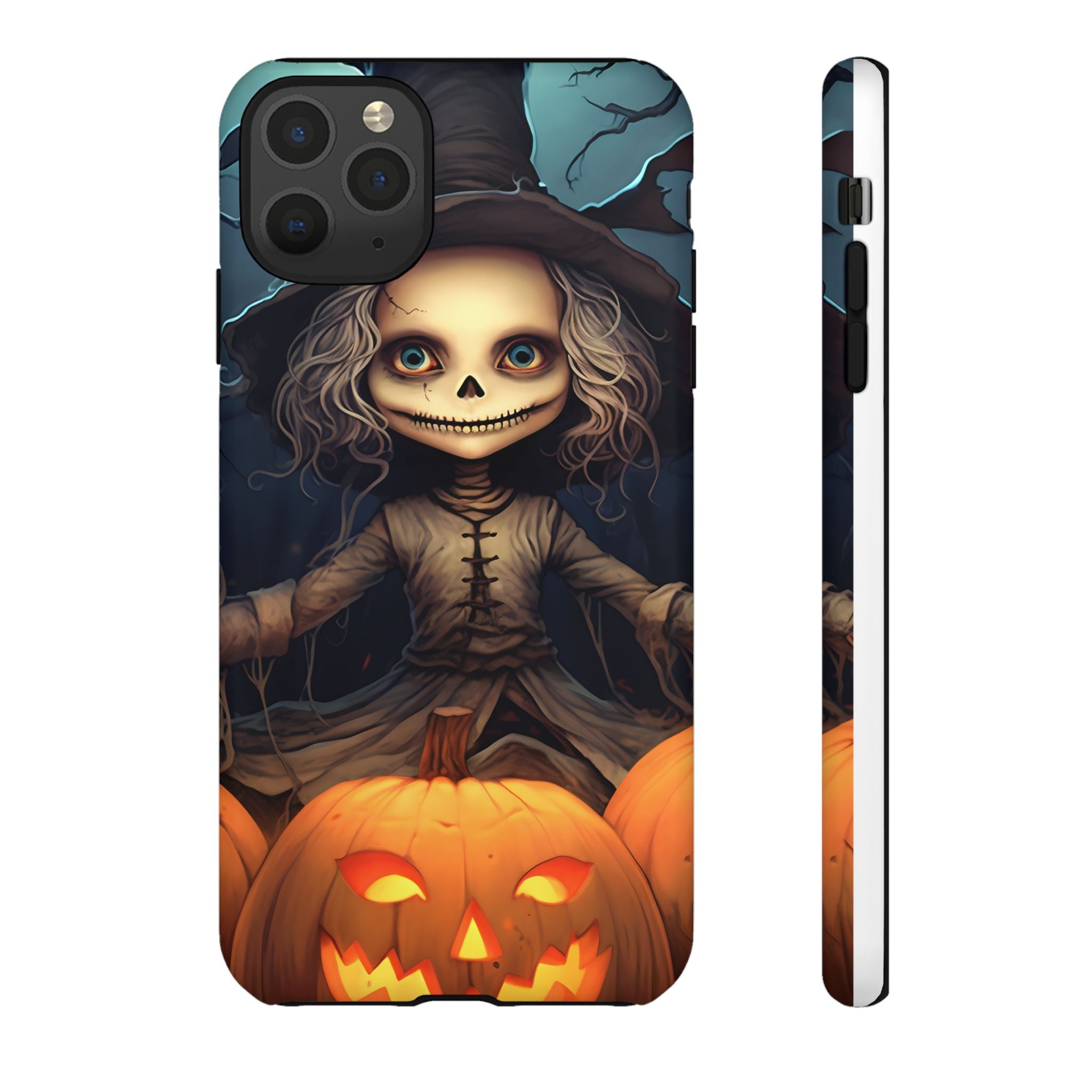 Spooky Skull Girl Halloween iPhone Case - Hexagon Stone