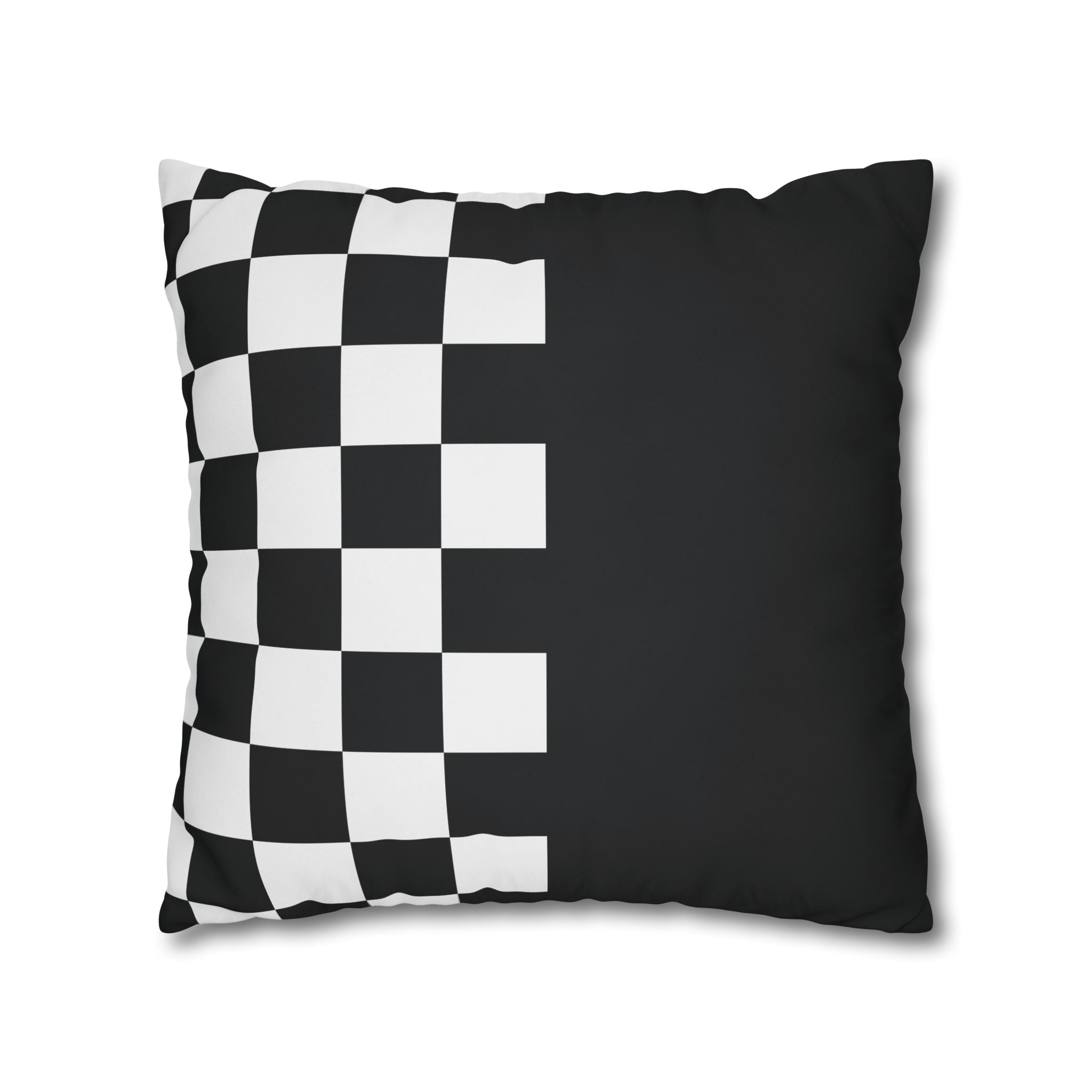 Abstract Checkered Pillowcase - Black & White