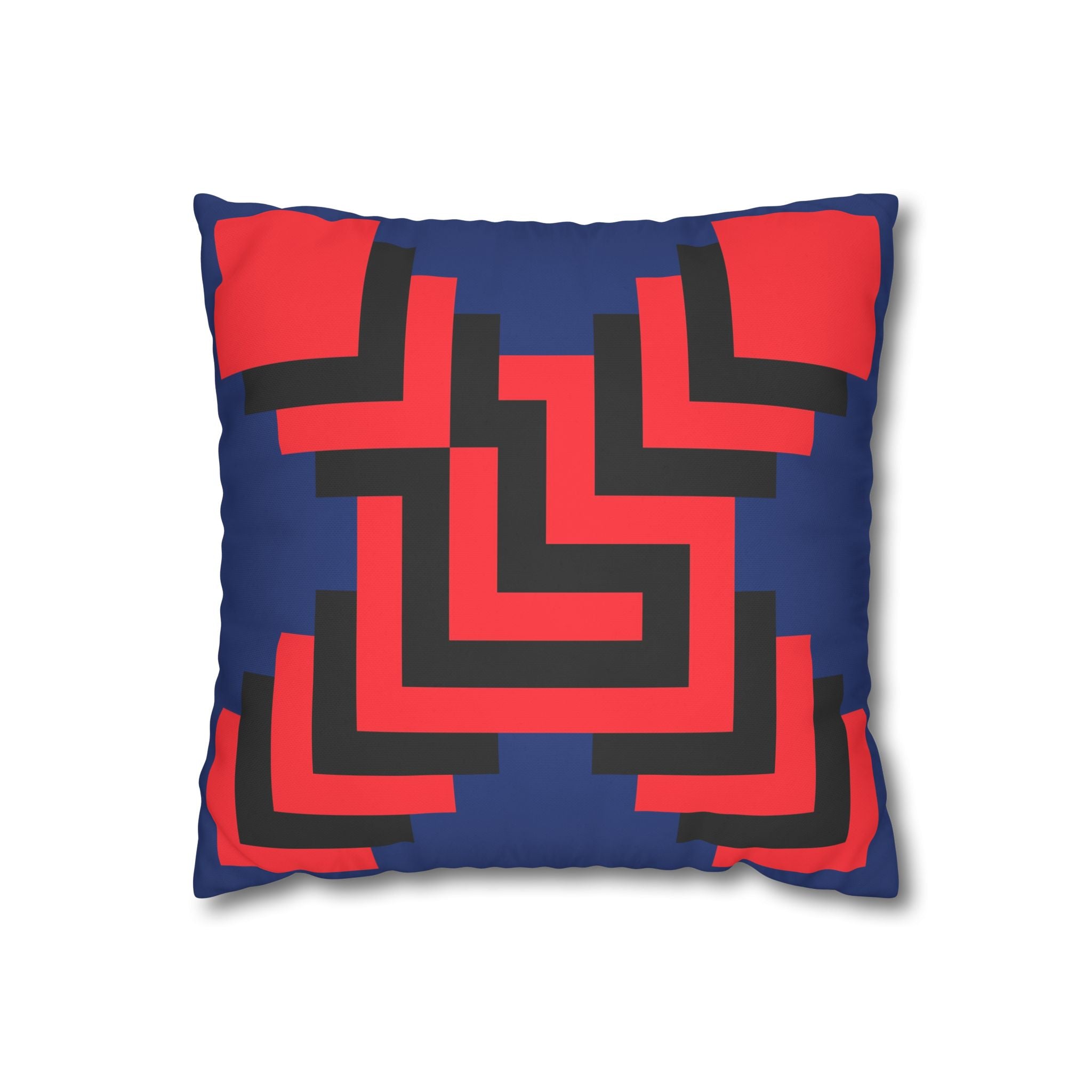 Geometric X Pillowcase - Coral & Black