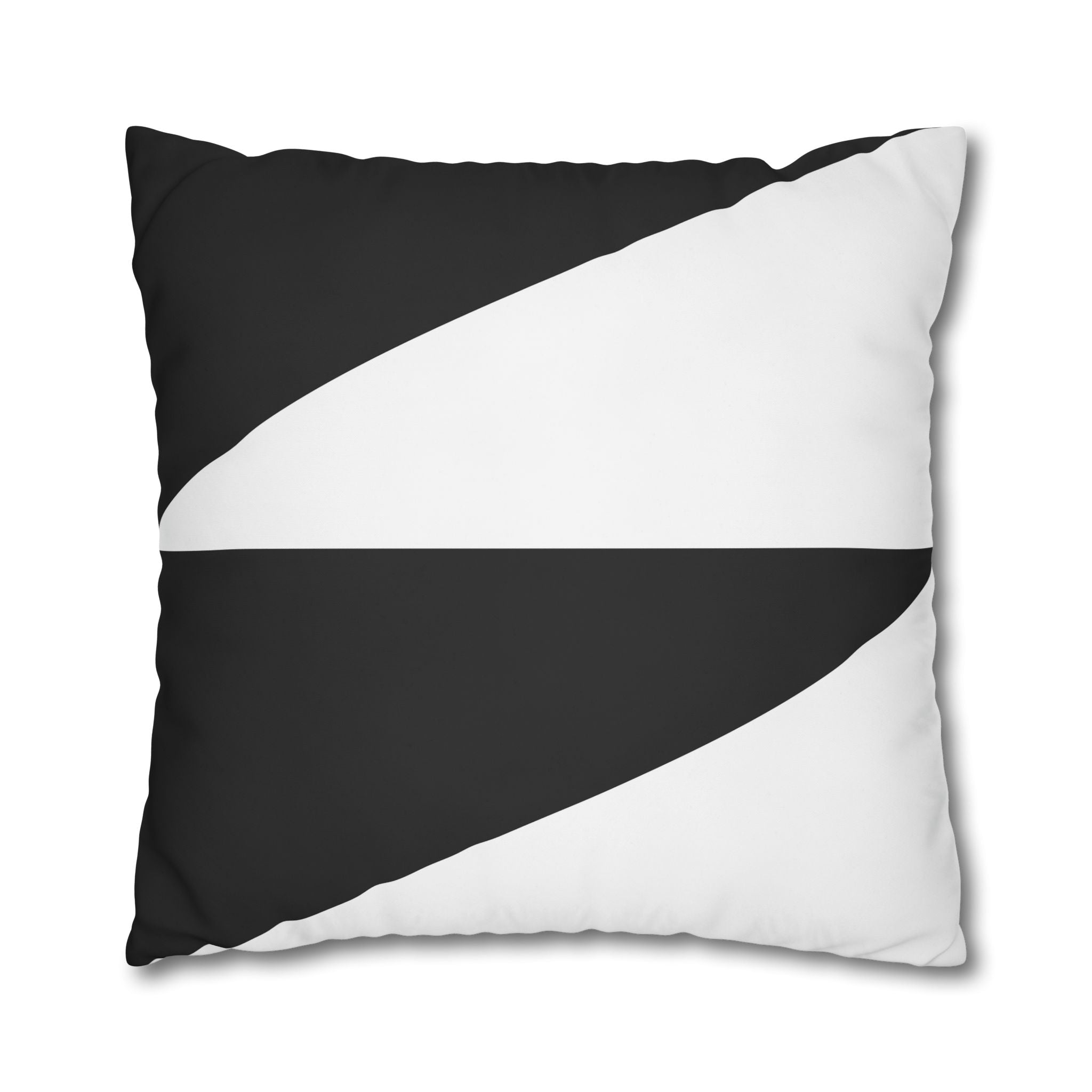 Geometric Triangle Pillowcase - Black & White