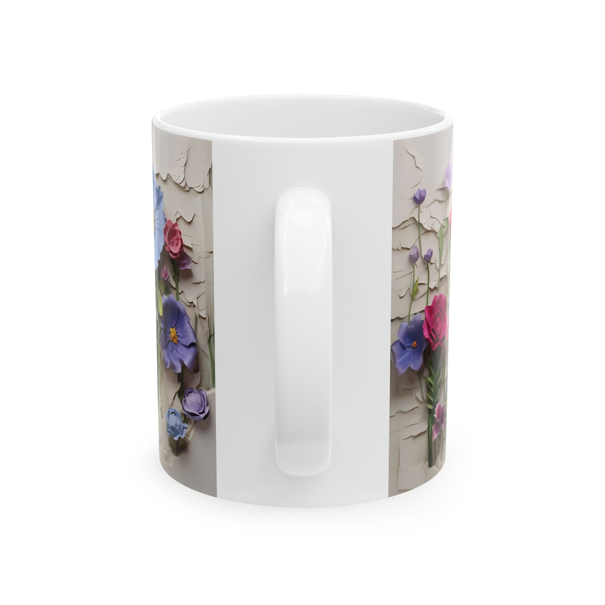 Whimsical Floral Mug: Paper Flower Art