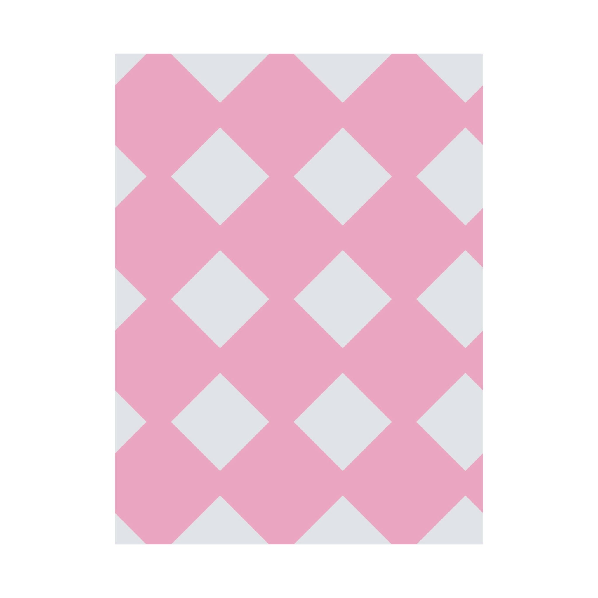 Pink & Grey Diamond Pattern Poster