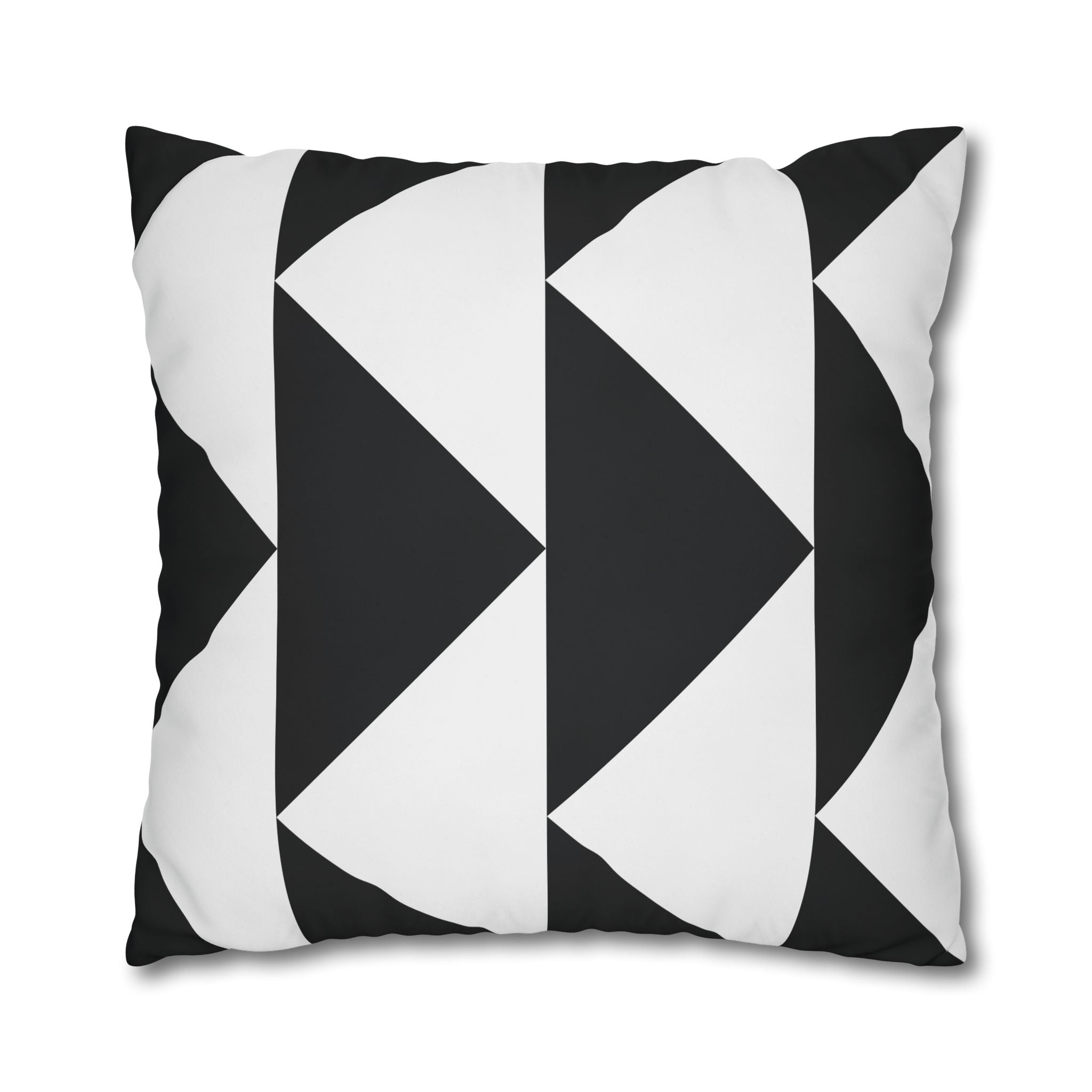 Geometric Triangle Pillowcase - Black & White