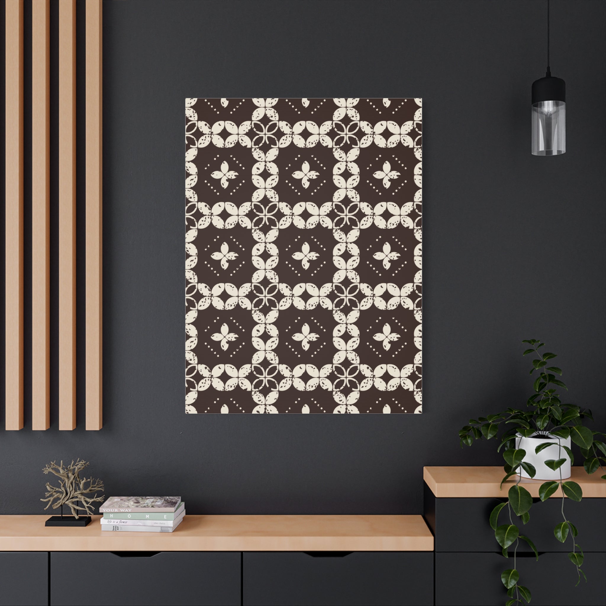 Rustic Floral Geometric Canvas Art