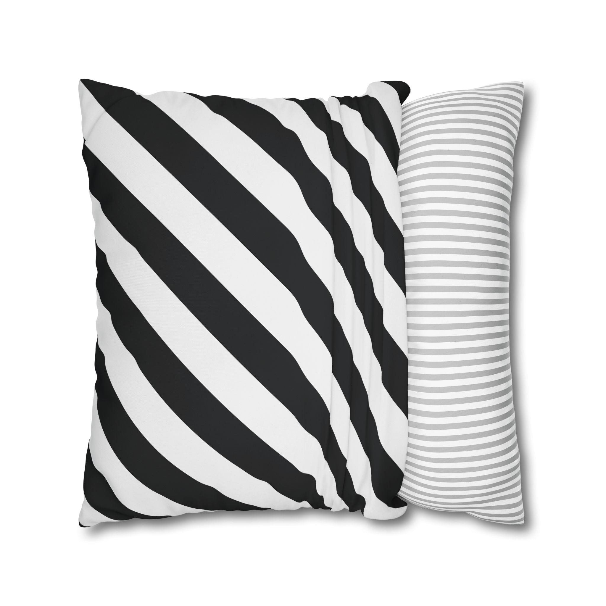 Geometric Stripe Pillowcase - Black & White