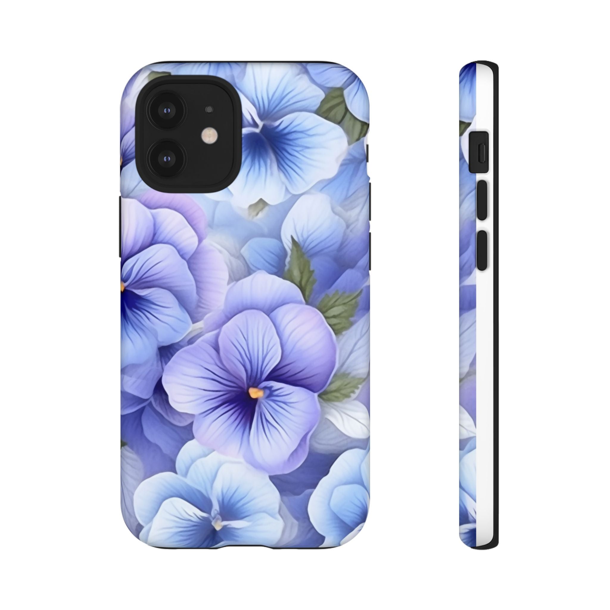 Dreamy Pansy Blue iPhone Case - Hexagon Stone