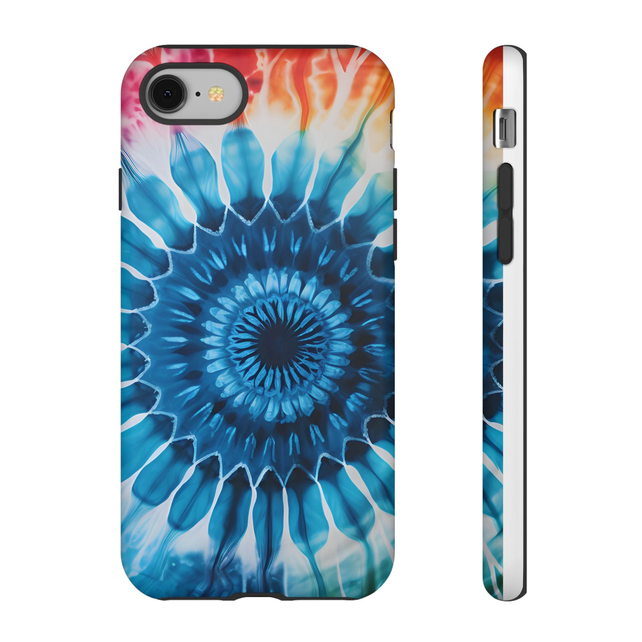 Cosmic Mandala Tie-Dye iPhone Case - Rugged Hexagon Stone