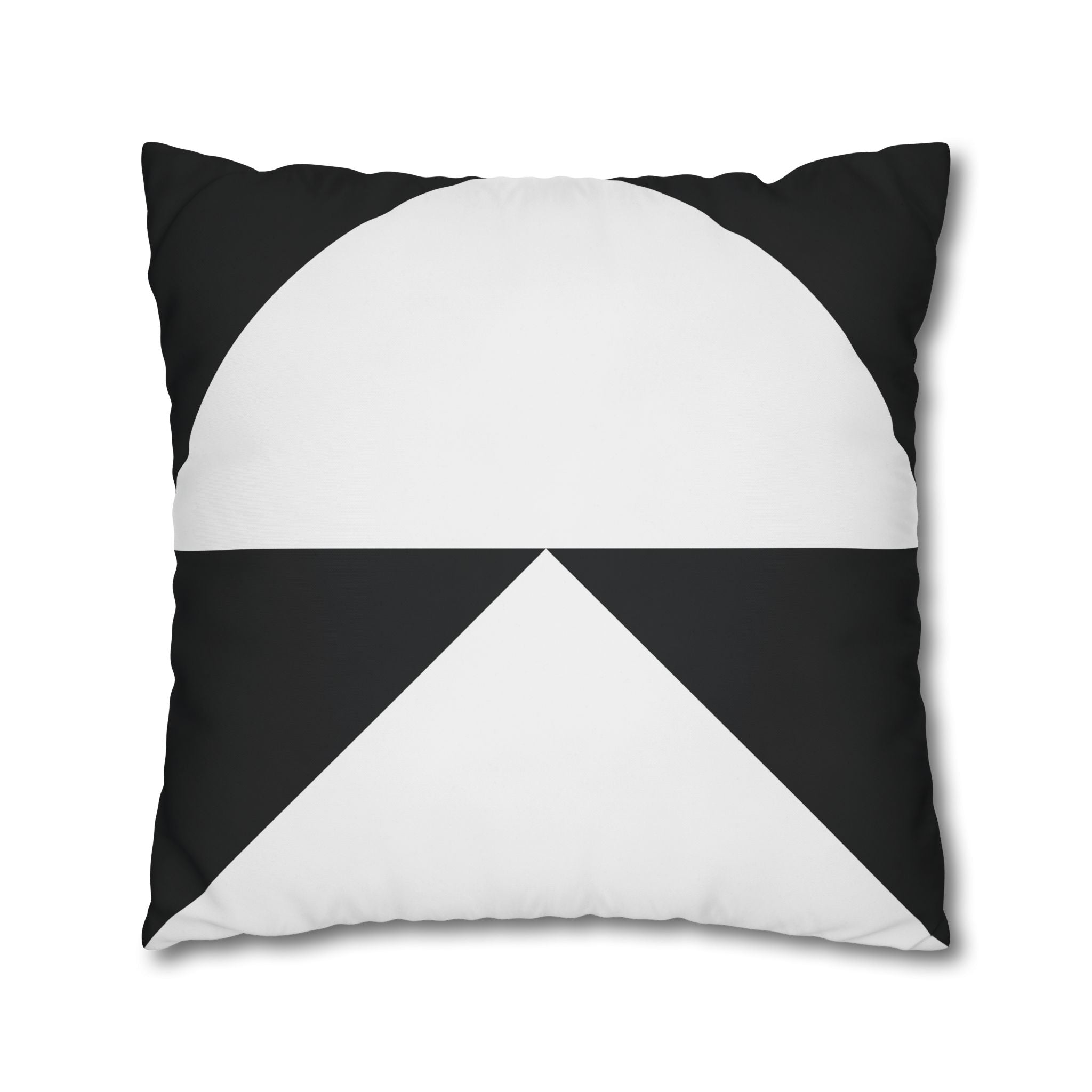 Geometric Black & White Triangle Pillowcase