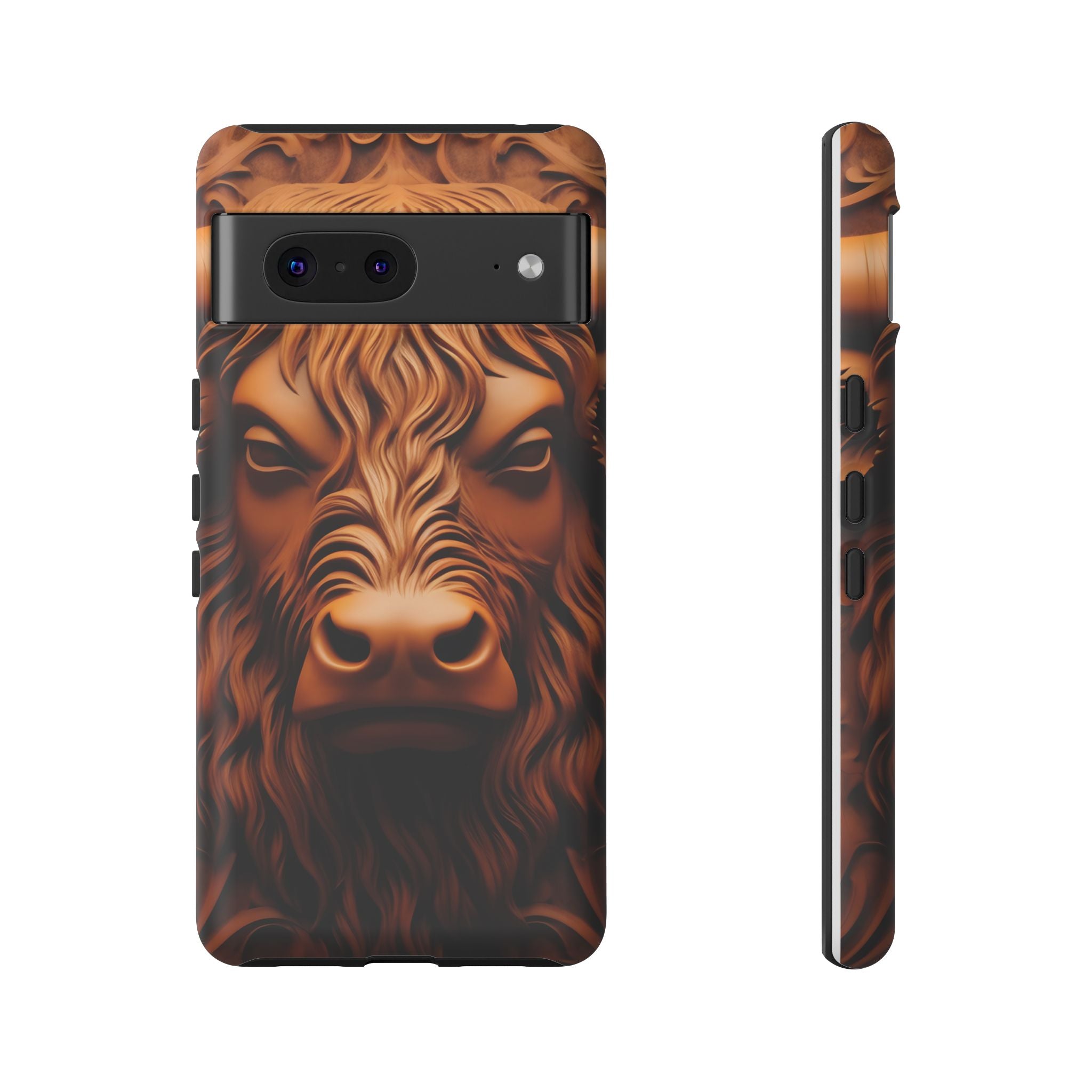 Intricate Bull Wood Carving Google Pixel Case (All Models)