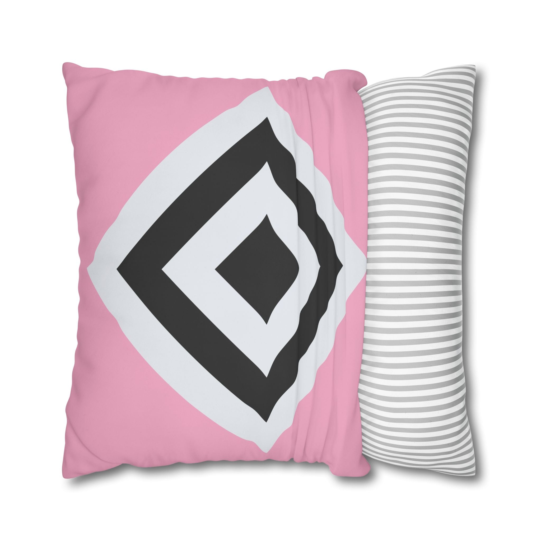 Geometric Diamond Pillowcase - Blush Pink