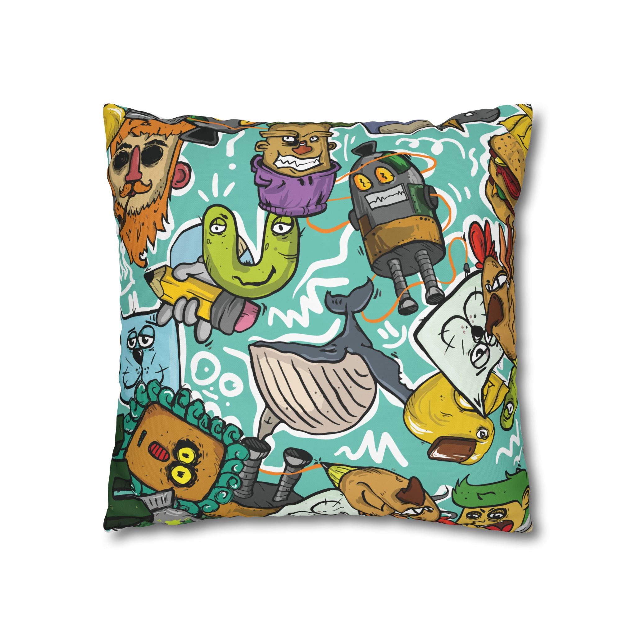 Whimsical Chaos Cartoon Pillowcase